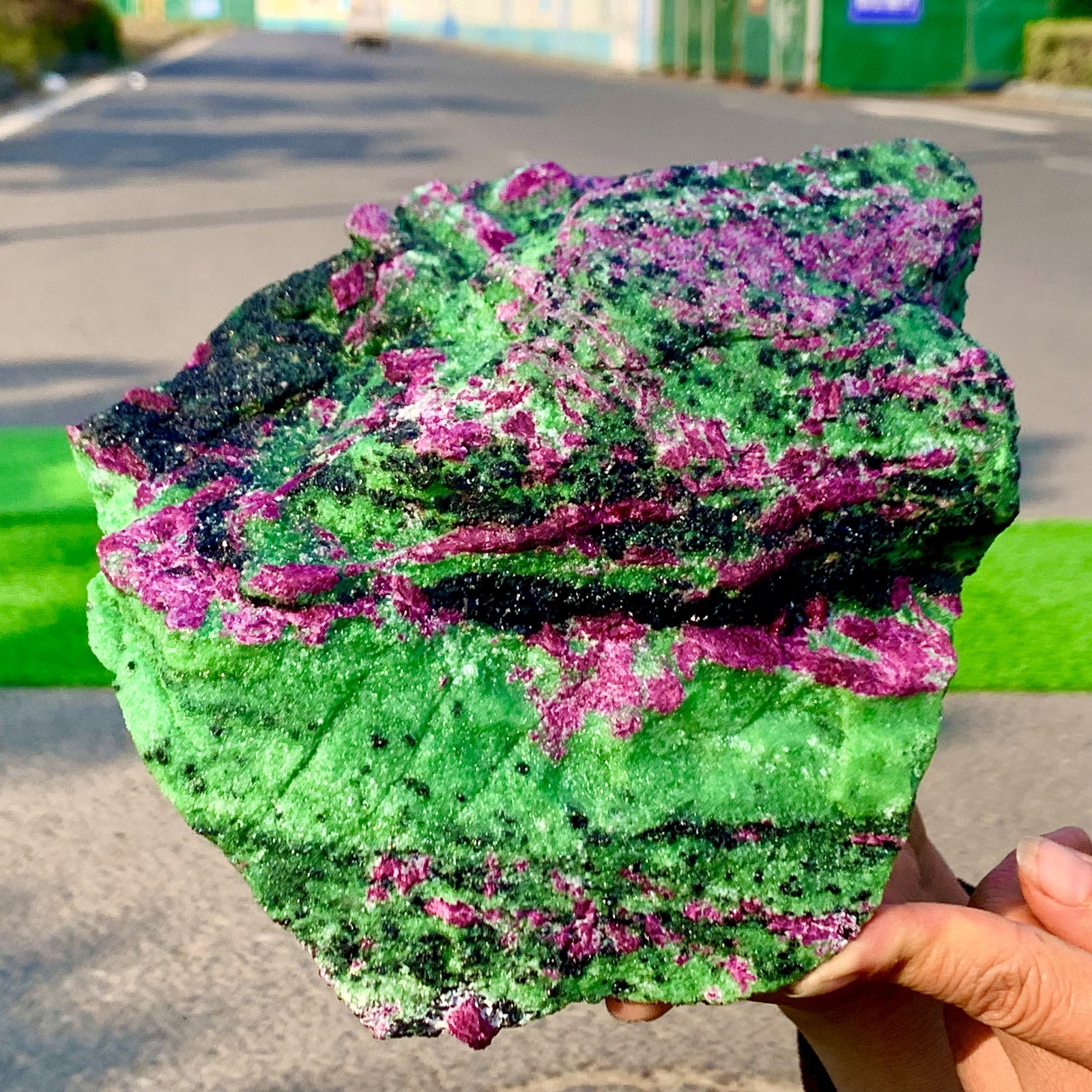6.58LB Natural green Ruby zoisite (anylite) crystal Chakra Healing Energy