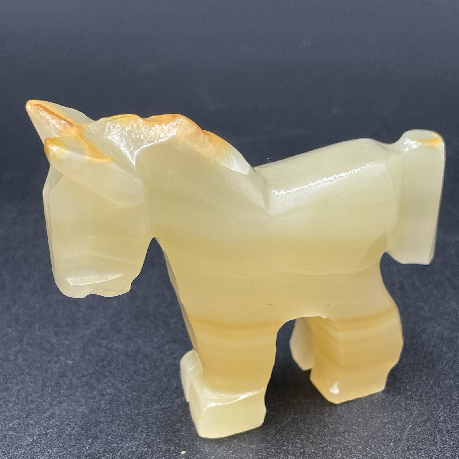 Quartz Onyx Donkey Collectible Figurine Carved Crystal