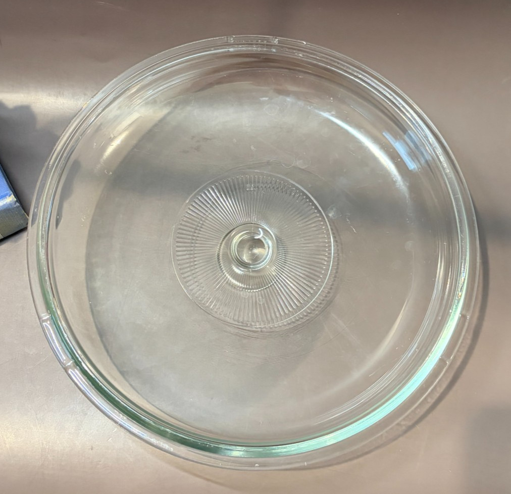 Vintage Pyrex Clear Glass Casserole Lid #35 Ribbed 10.5\