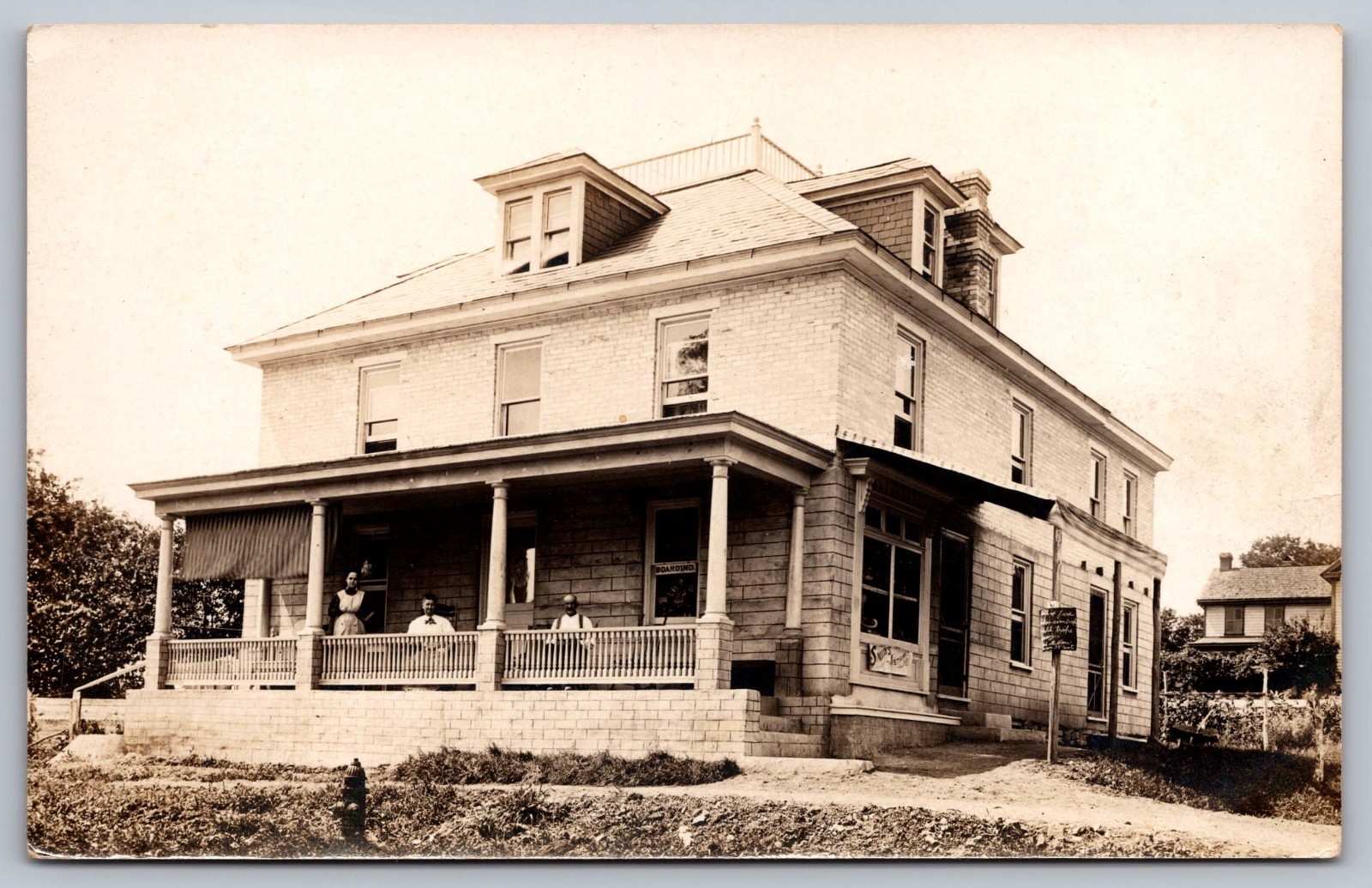 Boarding House~Restaurant~Guests on Porch c1904-18 Vintage Antique RPPC Postcard Boarding House~Restaurant~Guests on Porch c1904-18 Vintage Antique RPPC Postcard