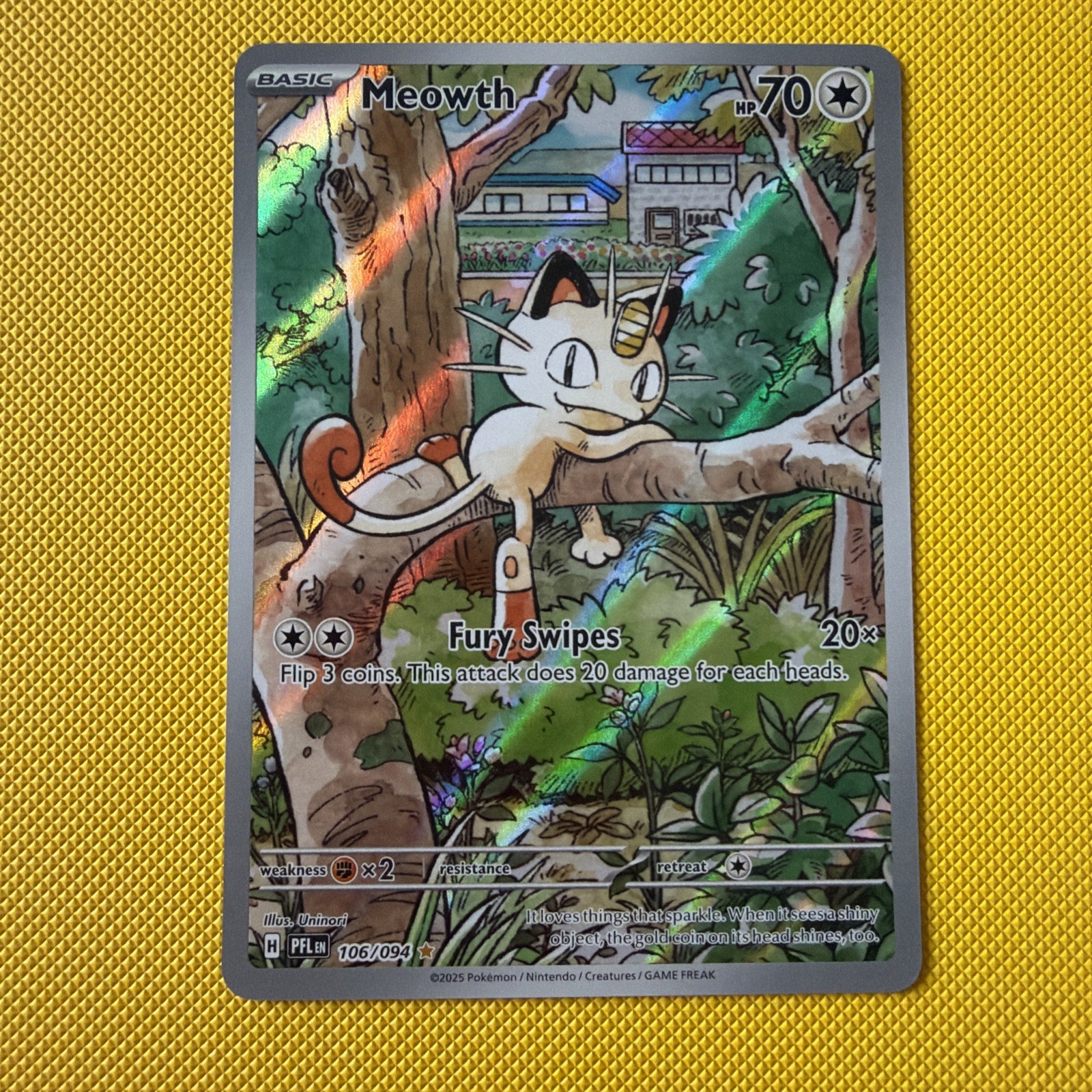 Pokemon Phantasmal Flames Meowth 106/094 Near Mint