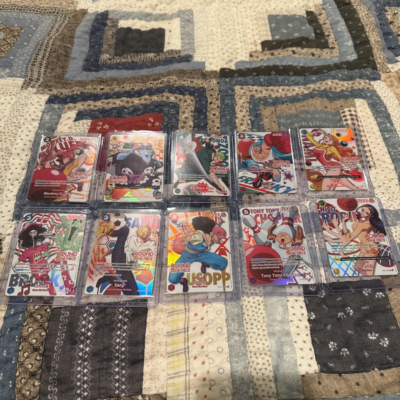 Round1 × One Piece Promo Cards - English - FULL COMPLETE SET of 10 Cards - Luffy