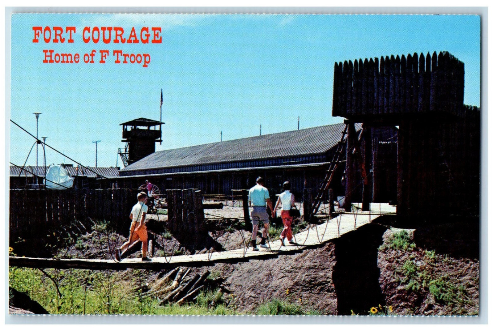 c1960's Suspension Bridge Fort Courage Home of F Troop AZ Vintage Postcard c1960's Suspension Bridge Fort Courage Home of F Troop AZ Vintage Postcard