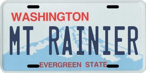 Mt. Rainier Cascade Range Washington State Aluminum WA License Plate 
