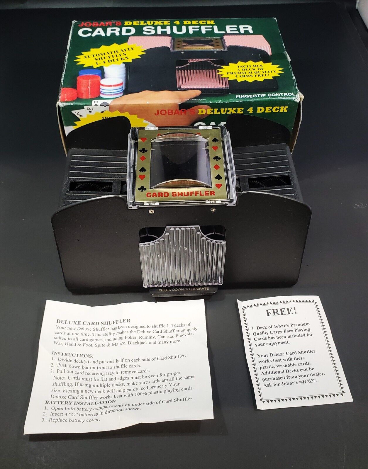 Vintage Jobar’s Automatic Deluxe Card Shuffler ~ 4 Decks Shuffler