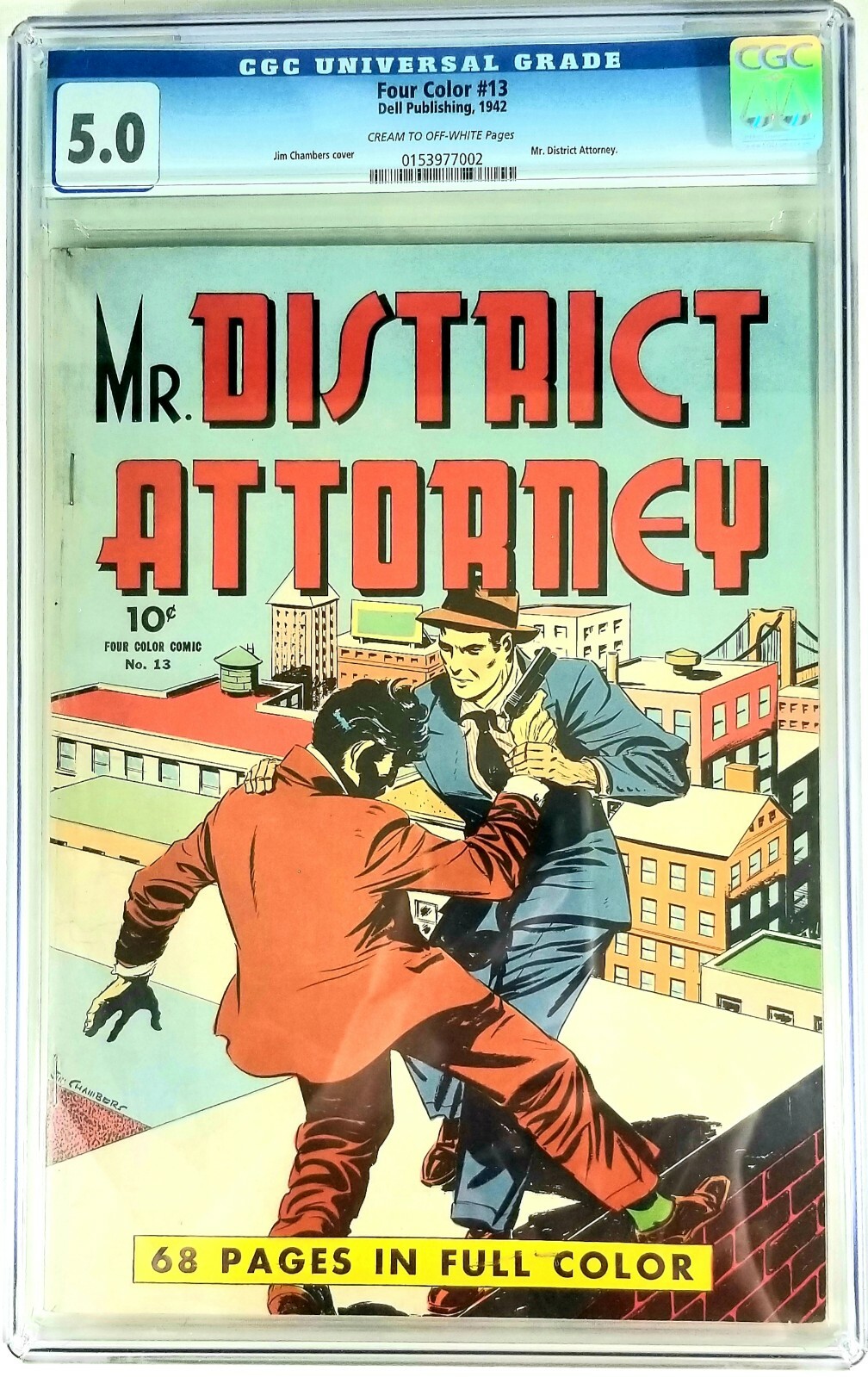 FOUR COLOR #13: Mr. District Attorney, 1942, CGC GRADED @ 5.0