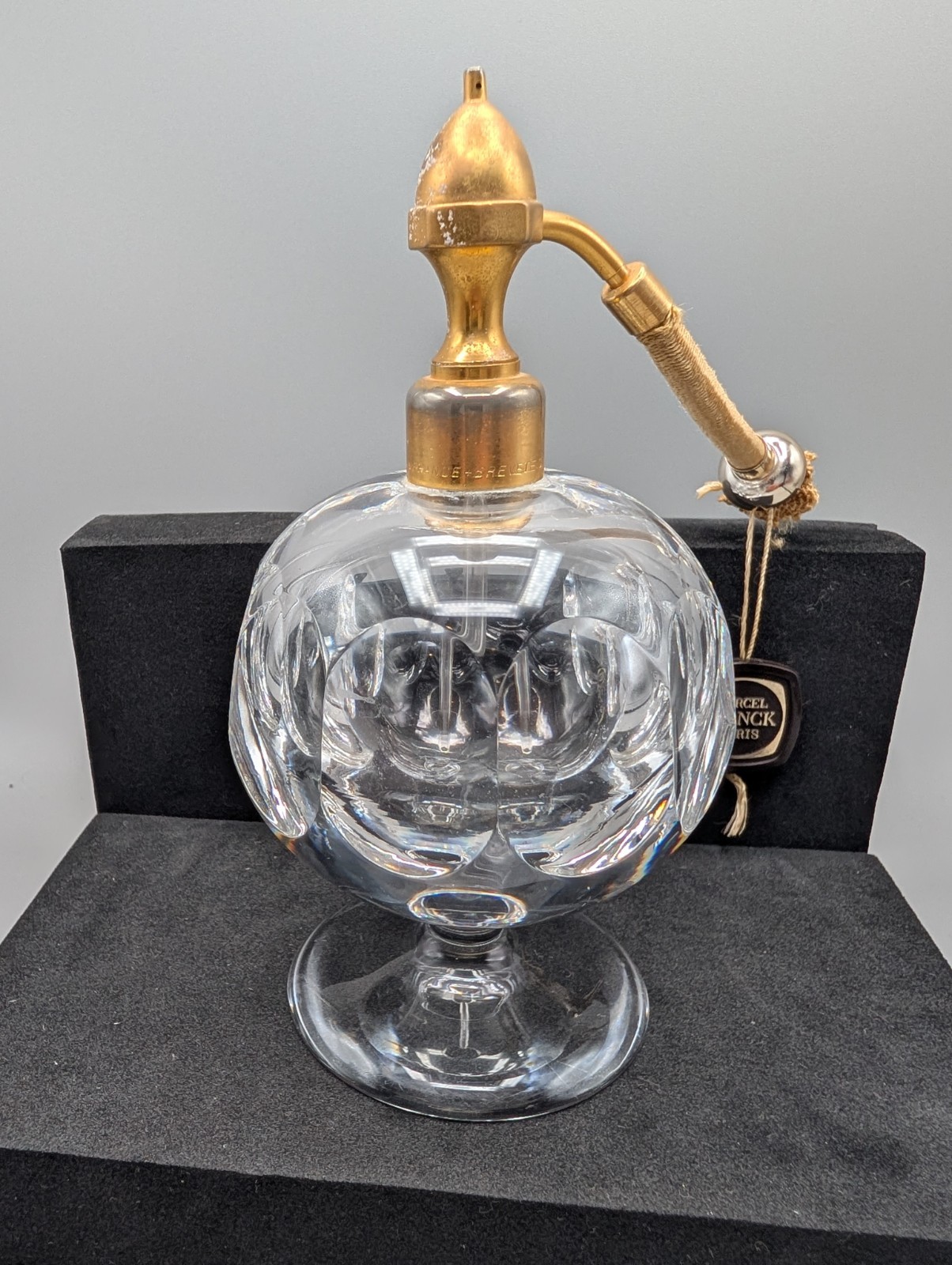 Vintage Marcel Franck Paris Crystal Perfume Atomizer Bottle Cut Glass France