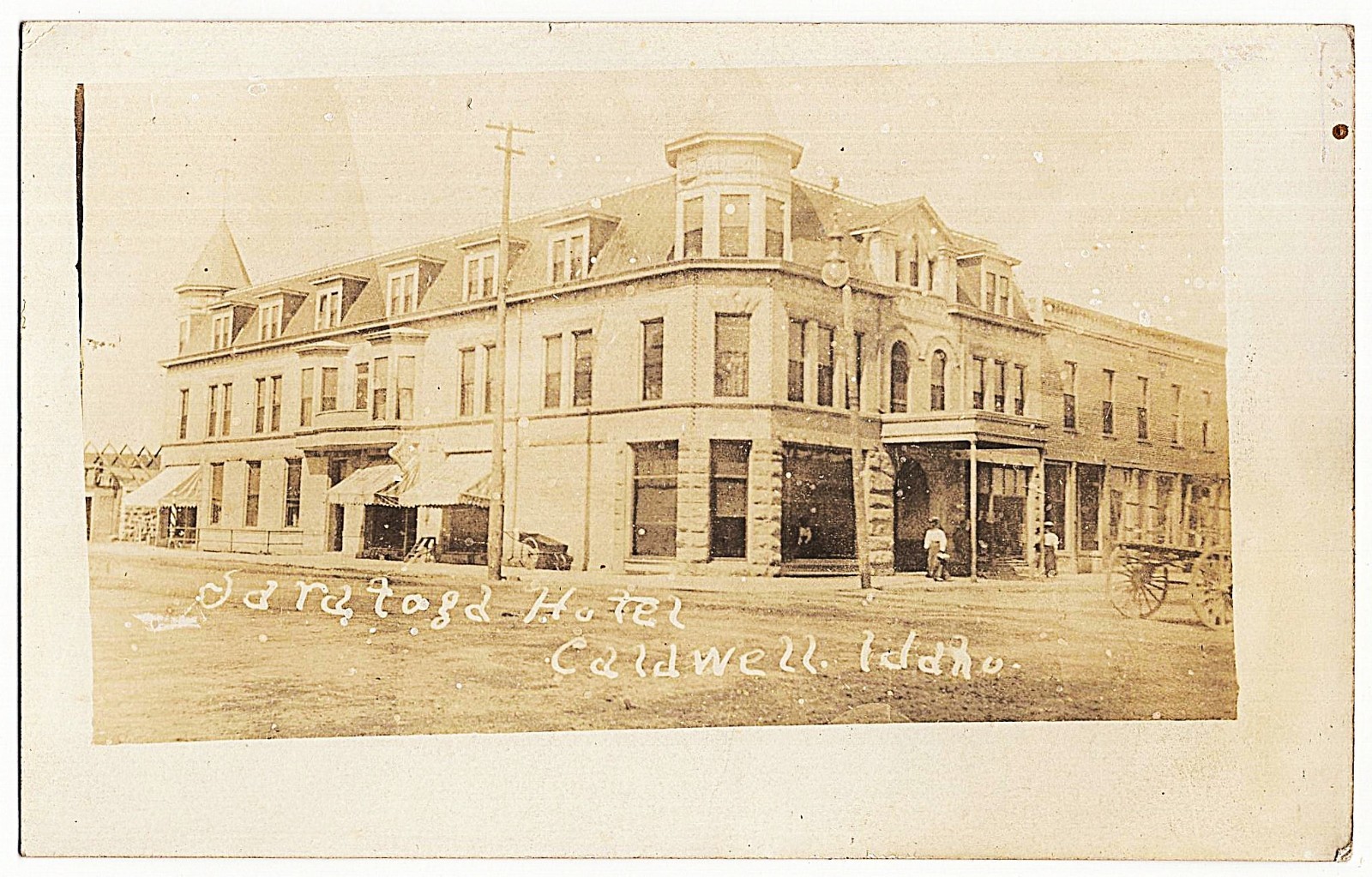 real photo Caldwell ID - Saratoga Hotel mailed 1907 antique postcard RPPC real photo Caldwell ID - Saratoga Hotel mailed 1907 antique postcard RPPC