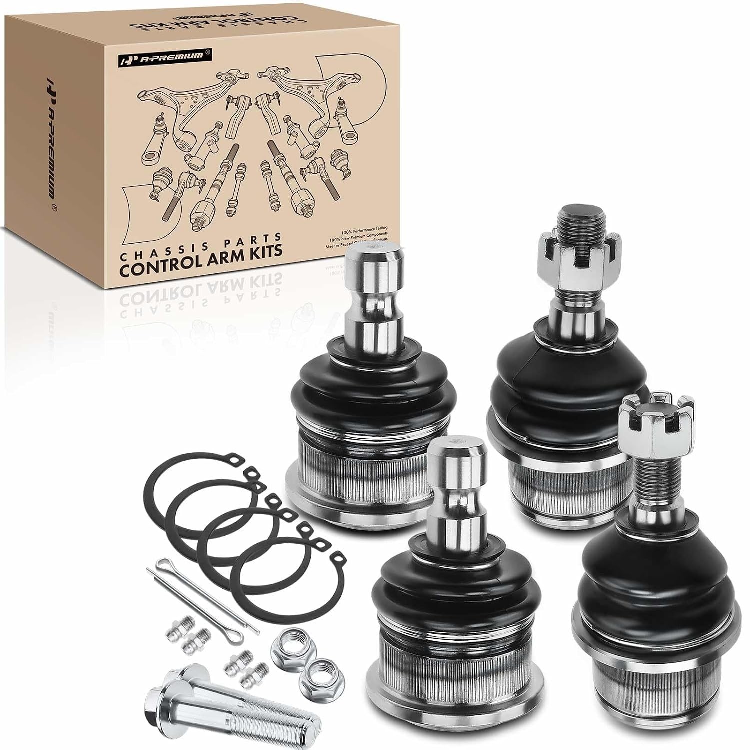 A-Premium Front Upper & Lower Ball Joint Kit, Compatible with Chevy, GMC