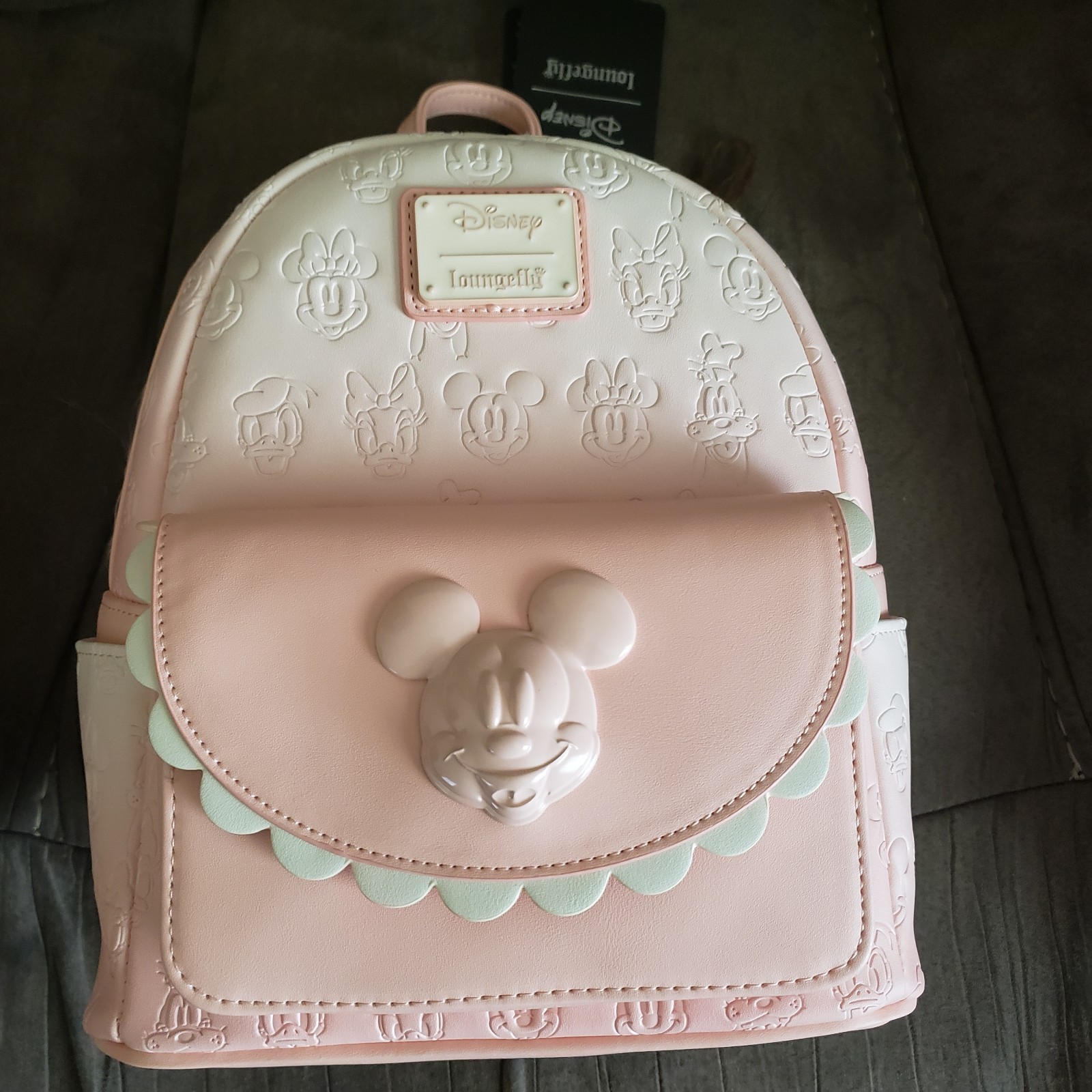 Loungefly Disney Mickey Mouse & Friends Pink Embossed Mini Backpack New W/ Tags.