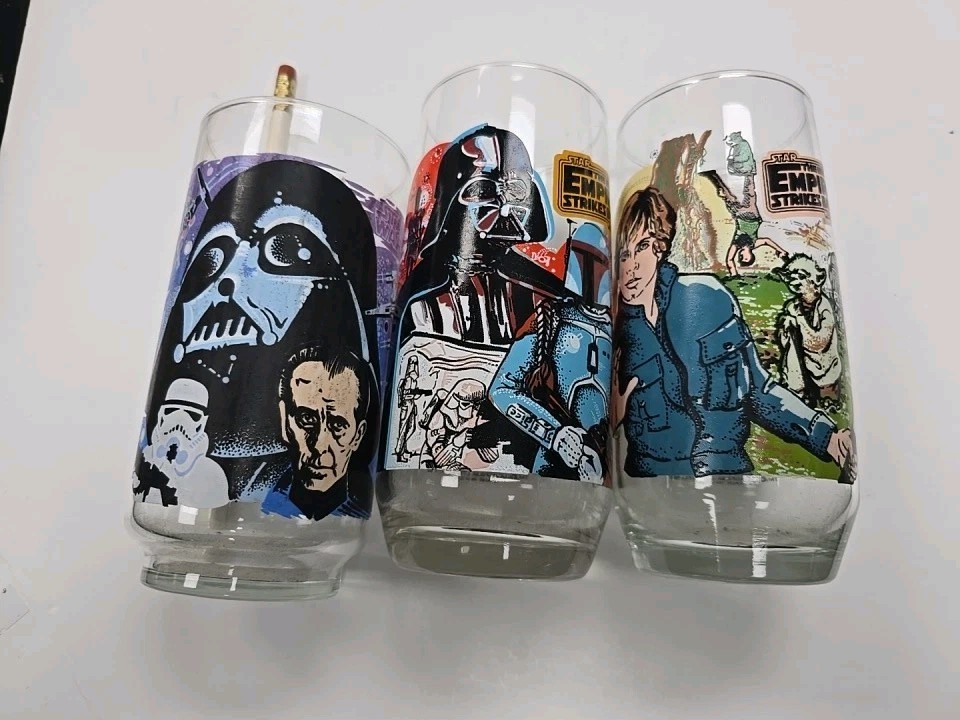 Star Wars 1977 Vintage Burger King/Coca-Cola Glasses Set Of 3