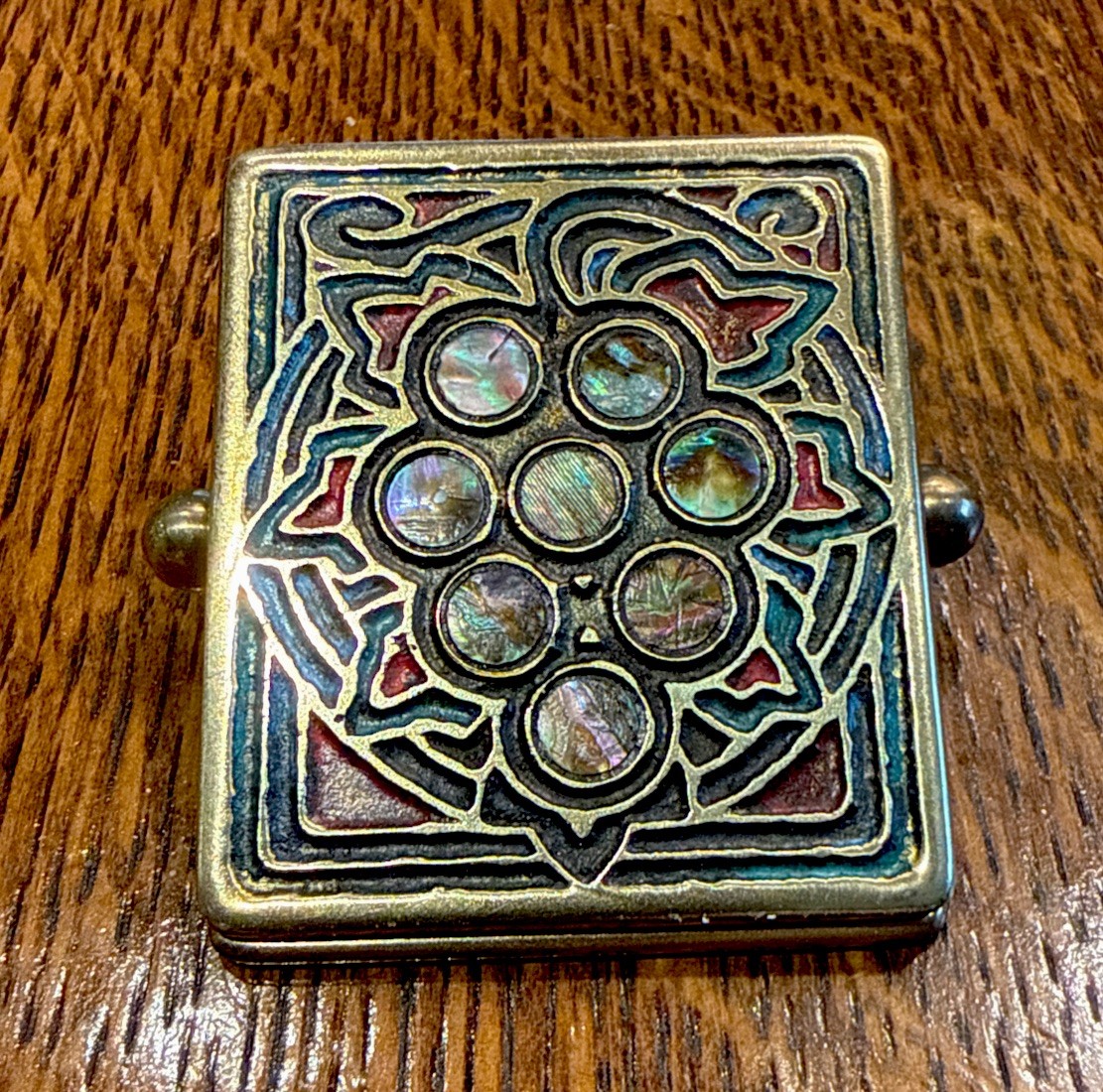 Antique Tiffany Studios Abalone Enameled Paper Clip #1165: Perfection:Rarity=#4