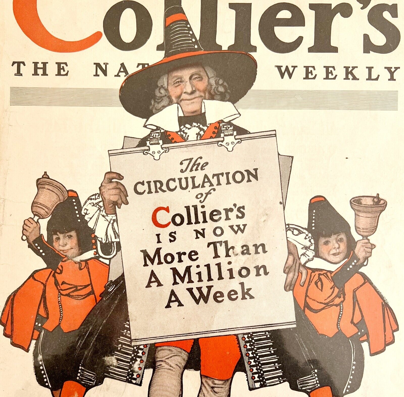 Collier's WW1 Dutch Pilgrims Squawkers 1917 Lithograph Magazine Cover Art DWCC1