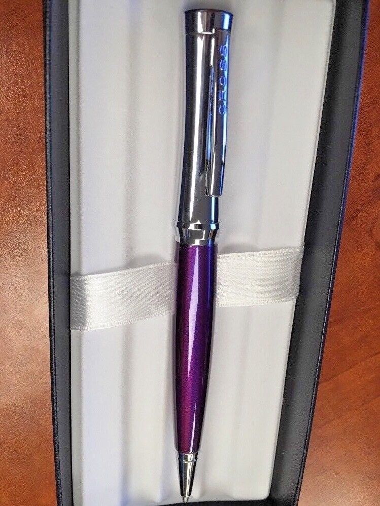 Cross Parasol Chrome and Violet Twist Ballpoint Pen