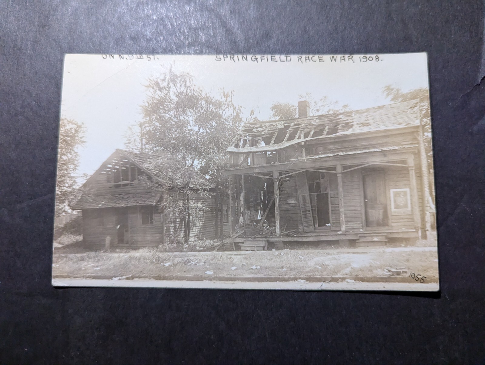 Mint USA PPC Postcard Cover Springfield IL 1908 Race War Burned Down House