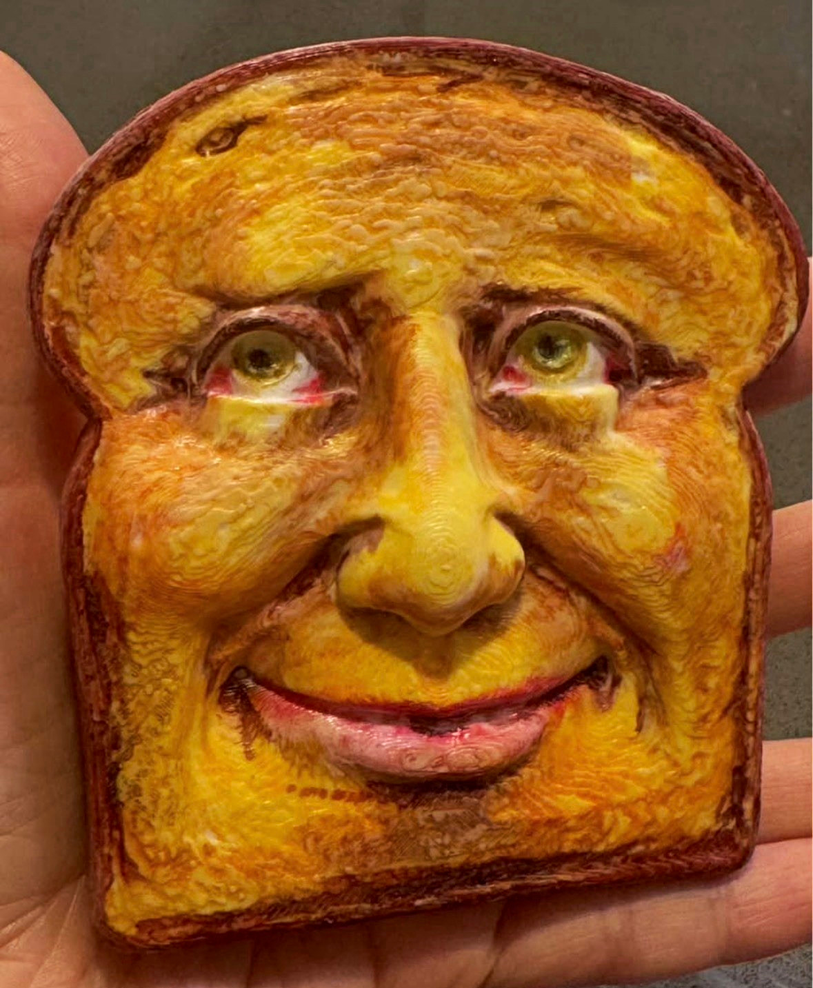 Nicolas Cage Face Toast Art Piece