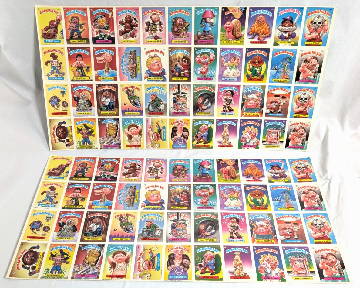 1986 Garbage Pail Kids OS4 Series 4 UNCUT SHEETS a & b Set WOODY ALAN Checklist