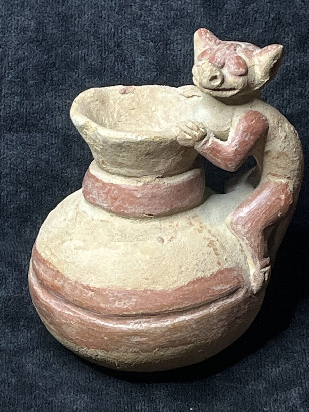 Vintage Animal Figural Clay Pottery Vessel Kudamundi Ecuador