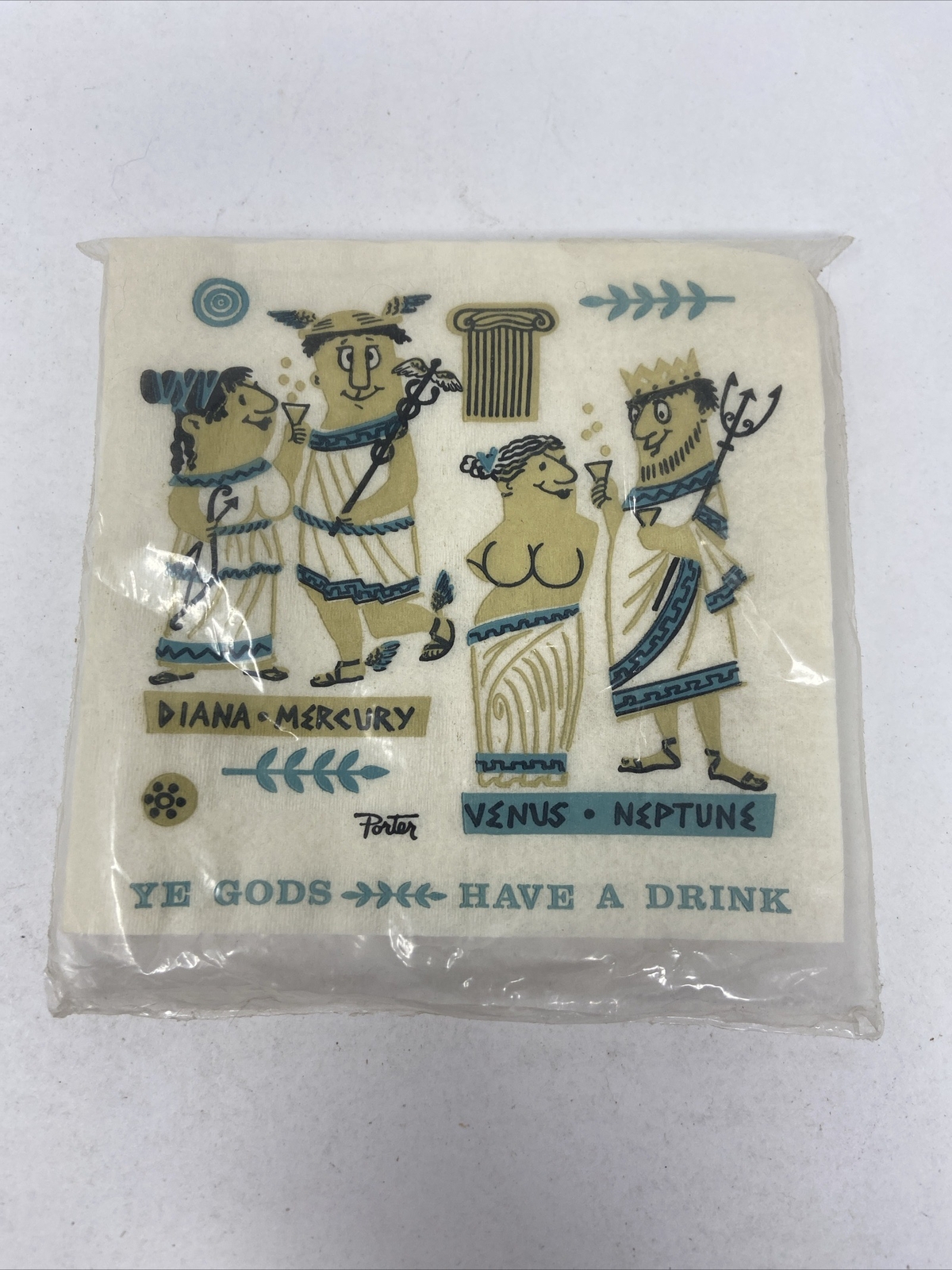 Vintage Mythology Bar Monogram of California Napkins Package of 20 Ye Gods