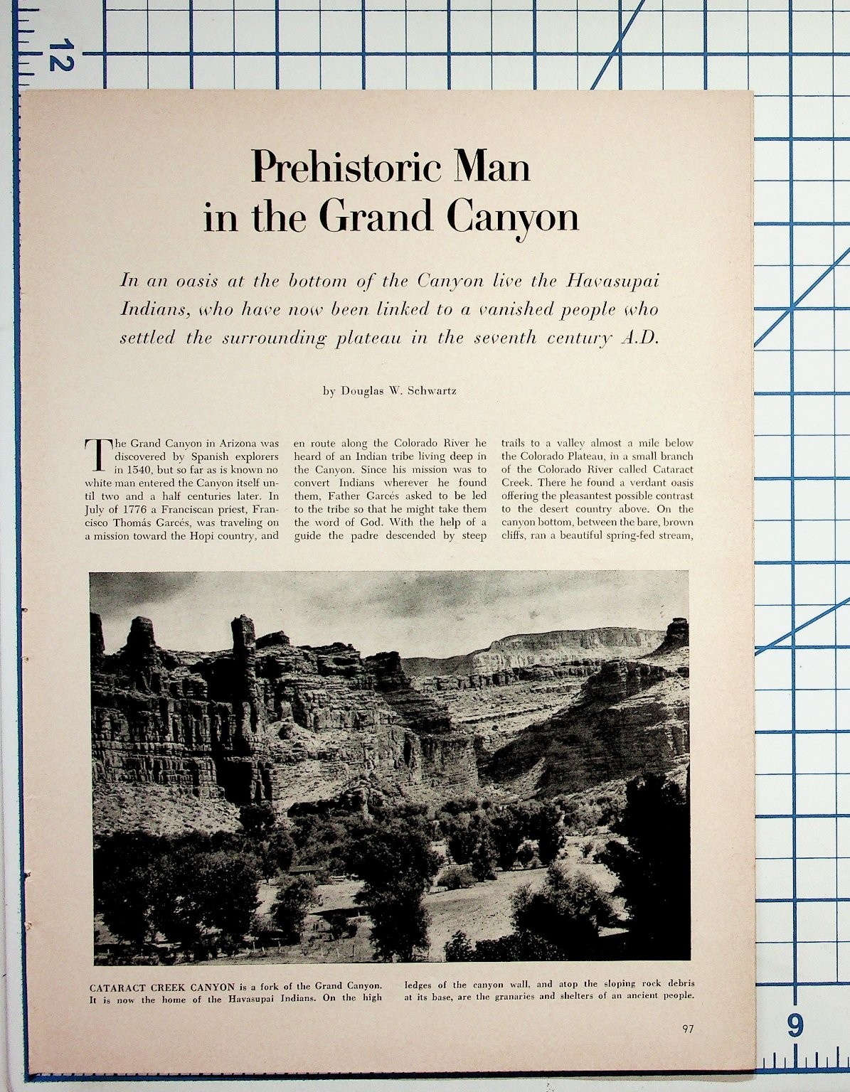 Prehistoric Man Grand Canyon Arizona Havasupai Article 1950s Magazine Page