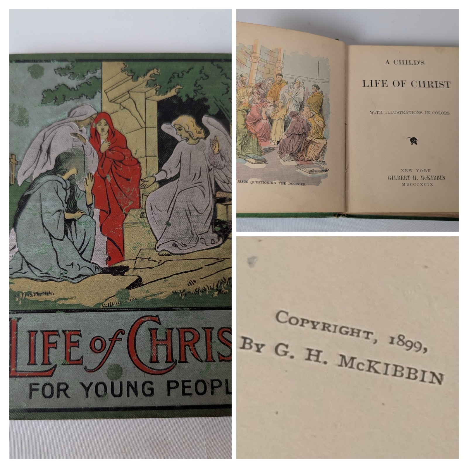 Antique Book 1899 LIFE OF CHRIST for Young People ILLUSTRATED Gilbert H McKibbin Antique Book 1899 LIFE OF CHRIST for Young People ILLUSTRATED Gilbert H McKibbin