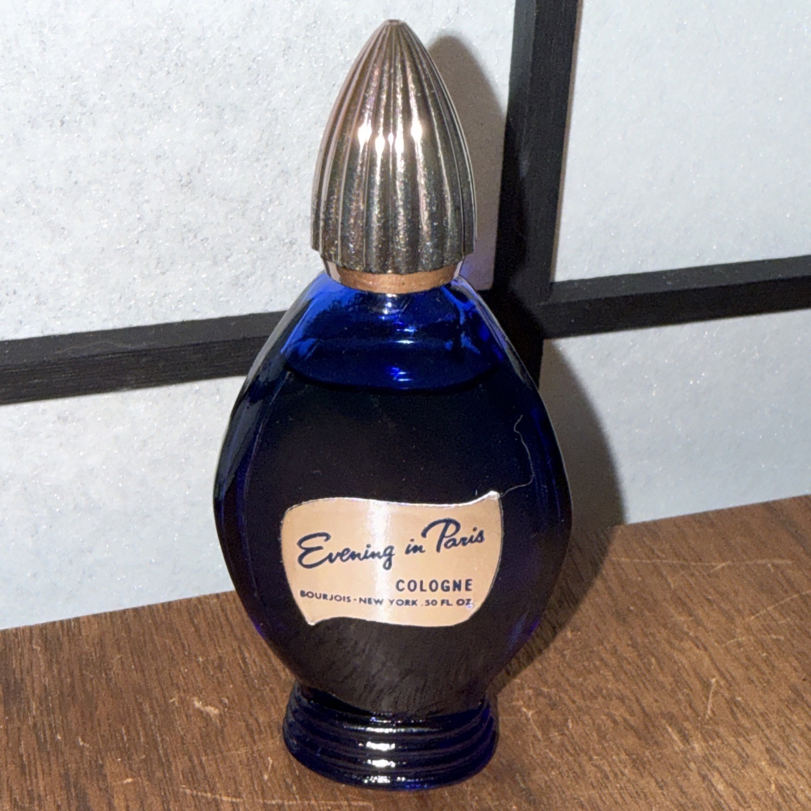 Evening In Paris Bourjois Colbalt Blue Bottle Classic Eau De Cologne .50 oz Evening In Paris Bourjois Colbalt Blue Bottle Classic Eau De Cologne .50 oz