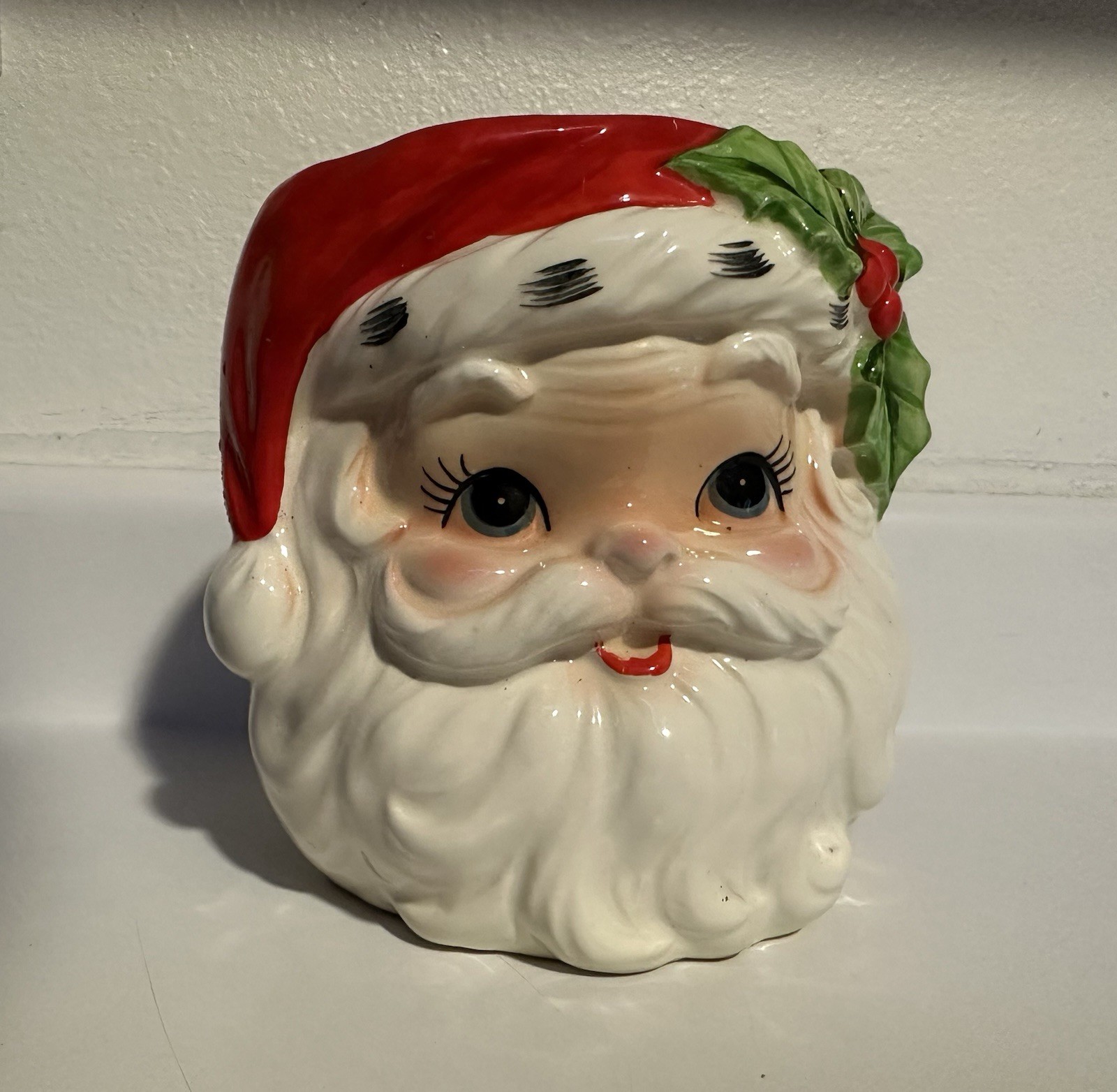 Vintage Relpo 2100 Santa Claus Face Planter Ceramic Christmas Japan MCM 6-6.5”