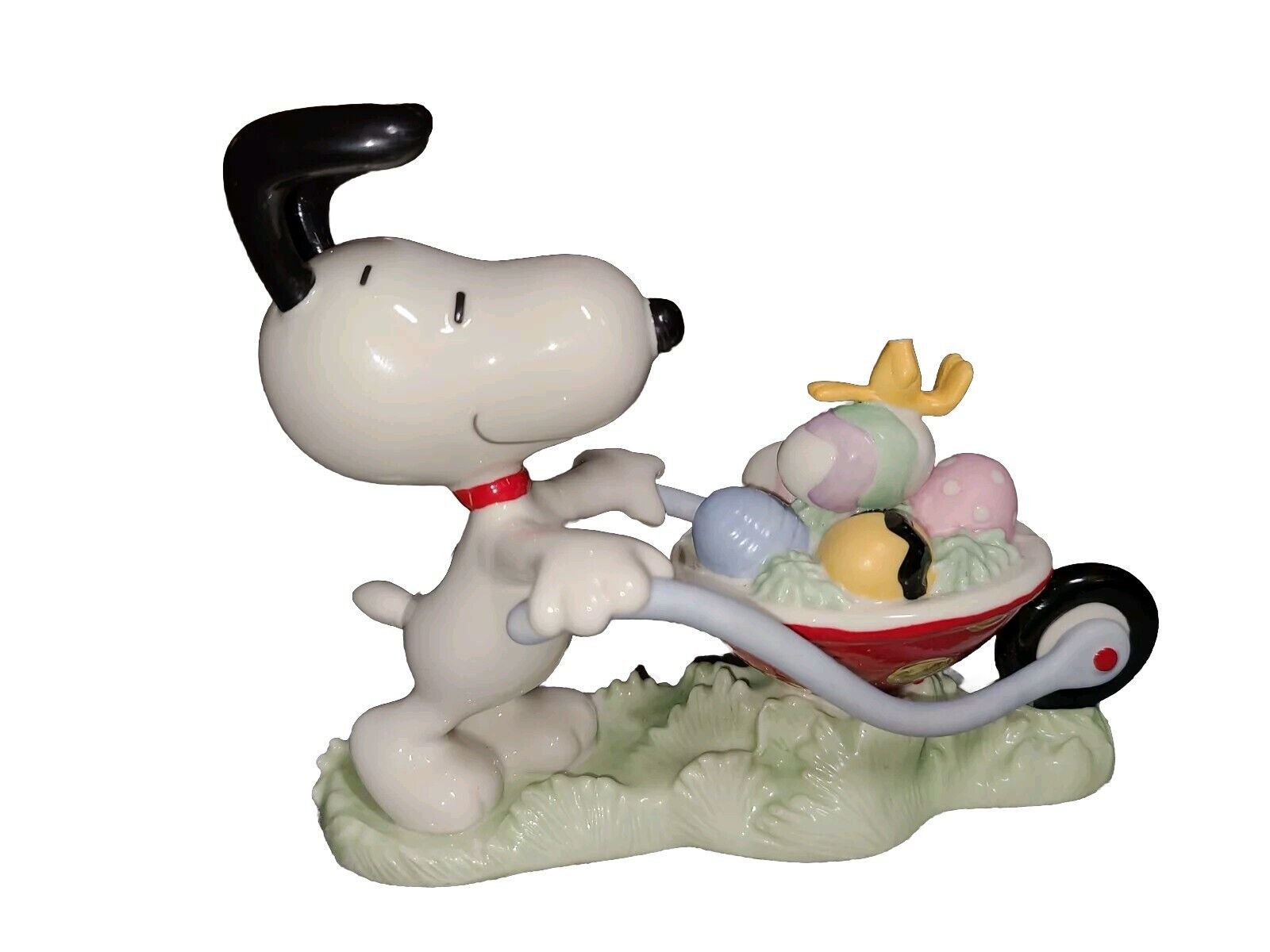 Lenox Peanuts Snoopy's Easter Egg Delivery Figurine Wheelbarrow Woodstock