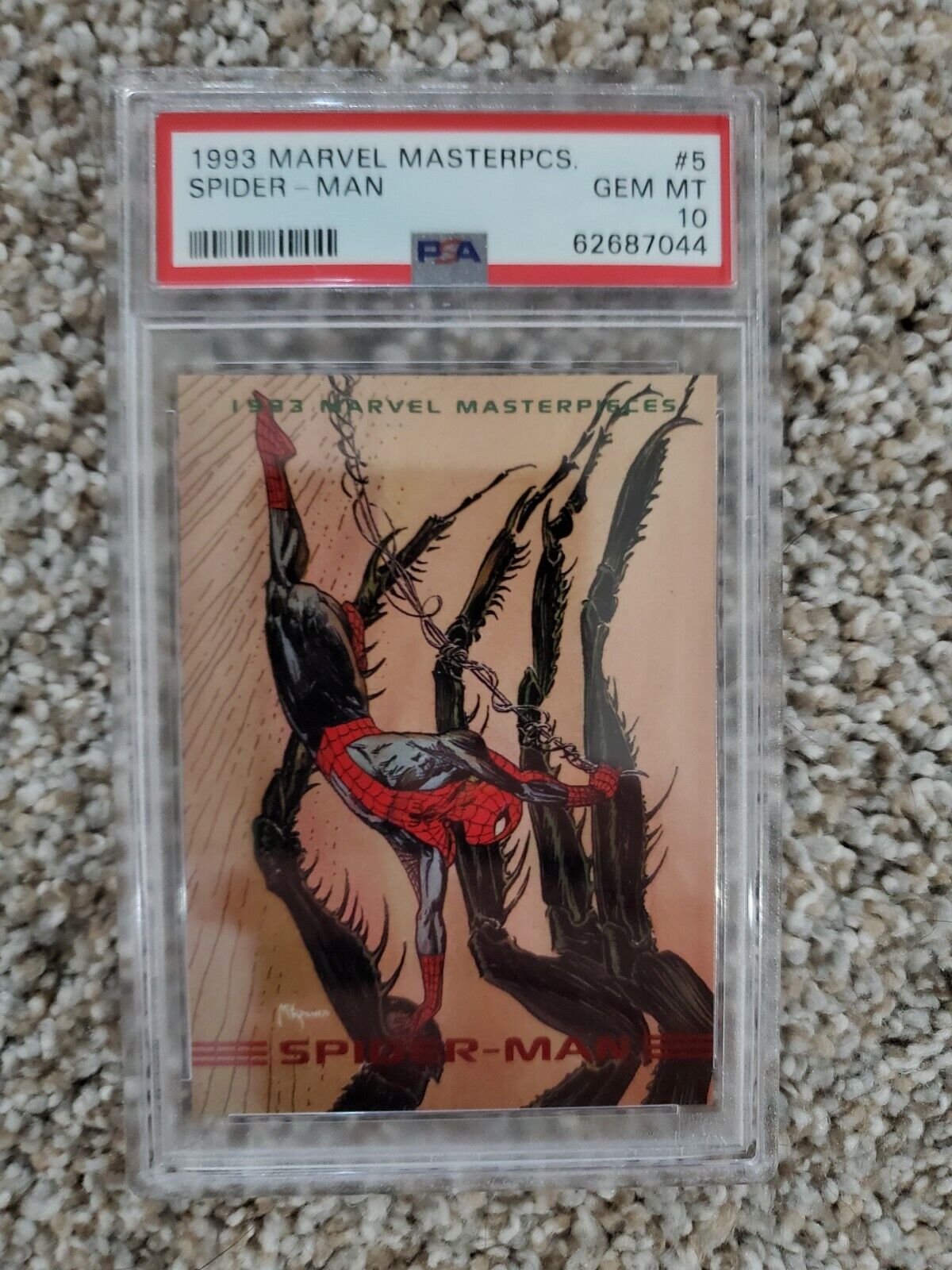 1993 Marvel Masterpieces Spider-man PSA 10 Gem Mint #5 with photo