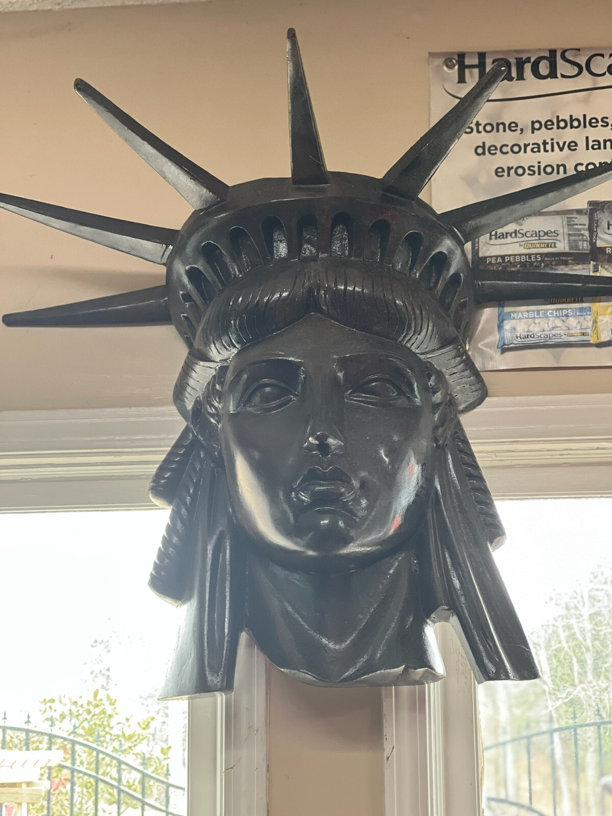 Statue of liberty wall head sculpture made of out Aluminum.