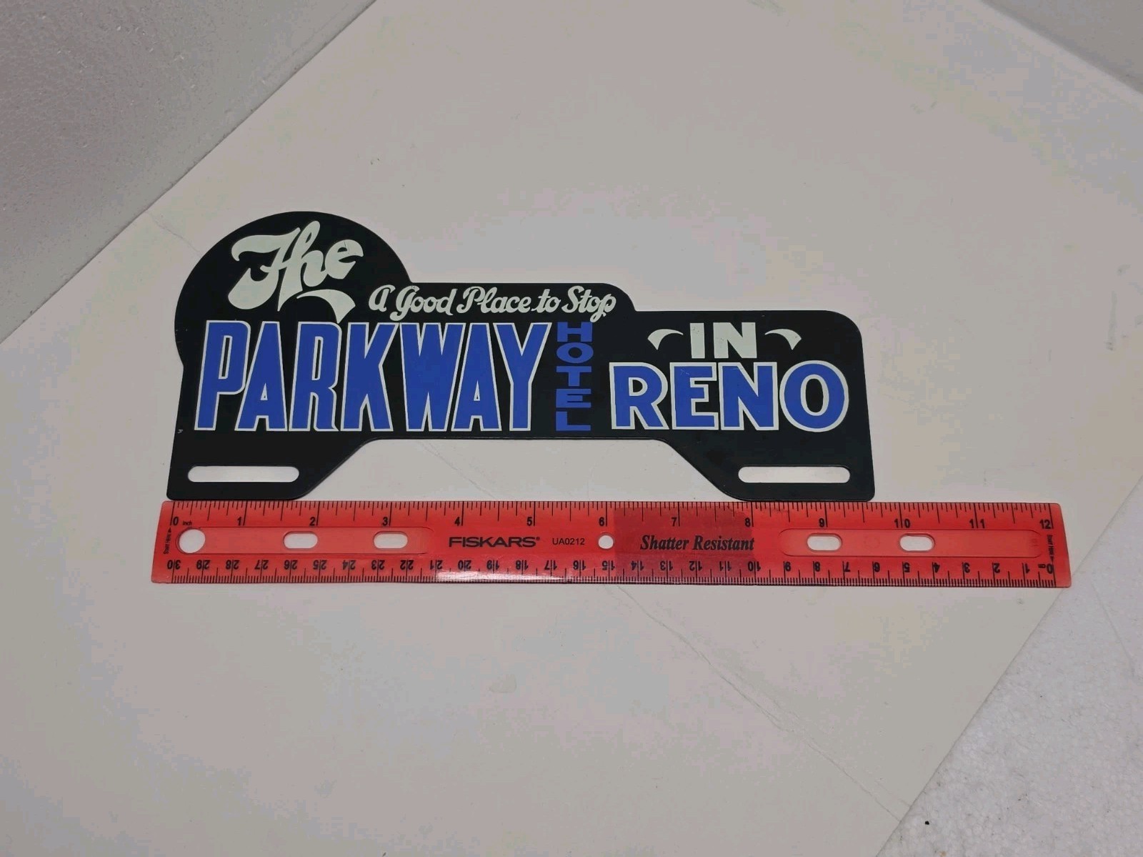 Parkway Hotel Reno advertising license plate topper / automobile tag topper sign