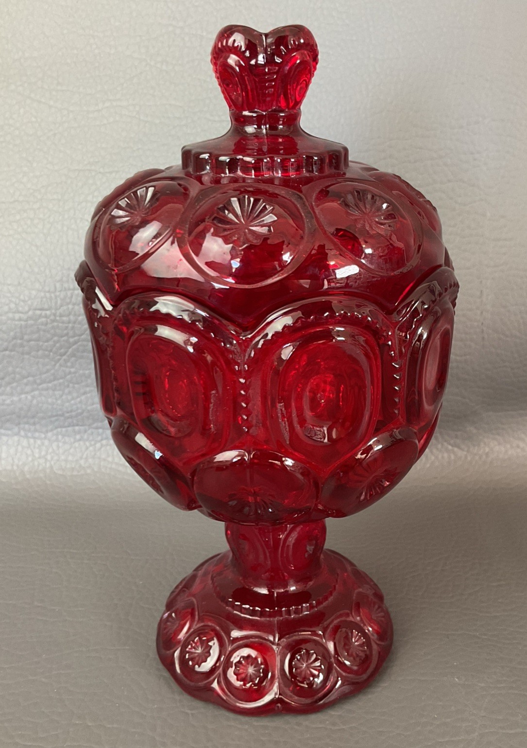 Vintage MCM LE Smith Amberina Red Moon & Stars 8