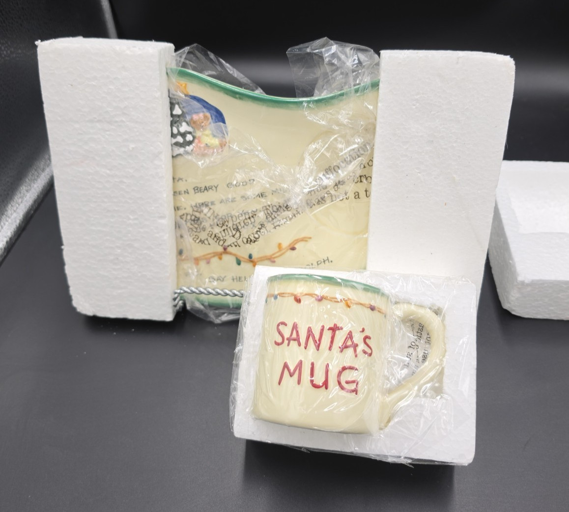 Boyds Bears Bearwear Pottery Works Santas Milk&Cookies Mug and Plate Set 83104 Boyds Bears Bearwear Pottery Works Santas Milk&Cookies Mug and Plate Set 83104