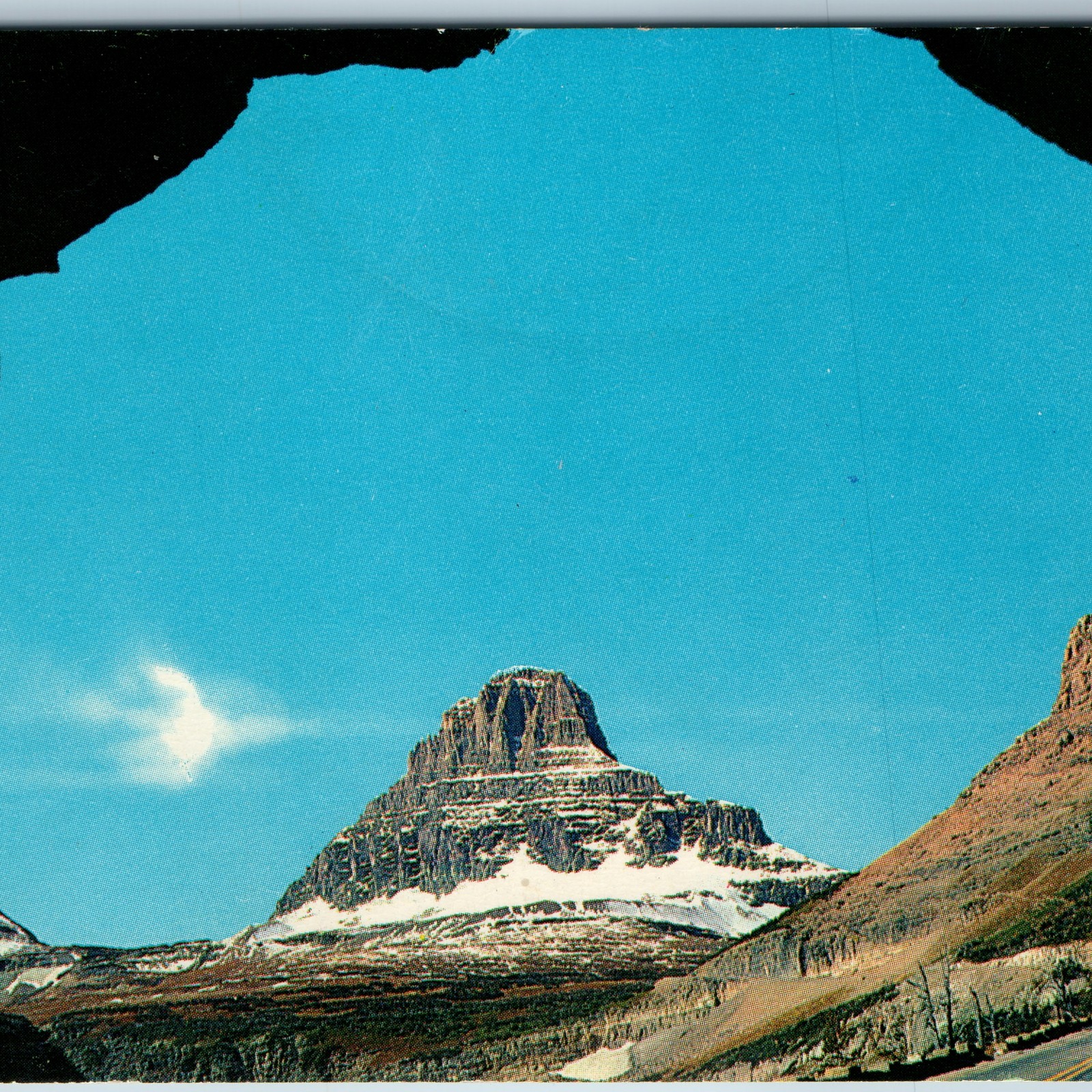 c1960s Glacier National Park MT Clements Eastside Tunnel Mountain Chrome