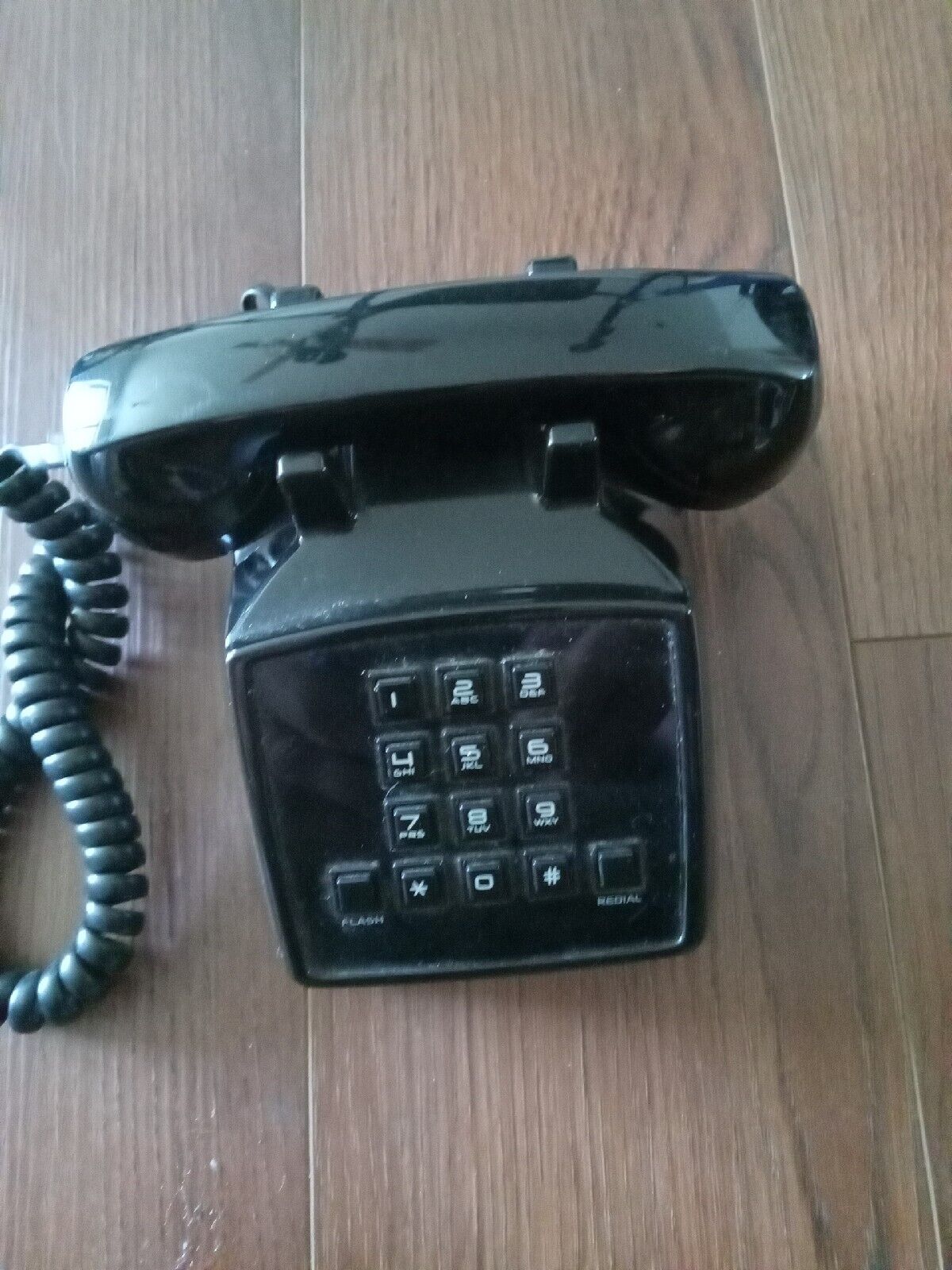 Polyconcept Black Mini Phone Retro Push Button Vintage Landline Telephone Rare
