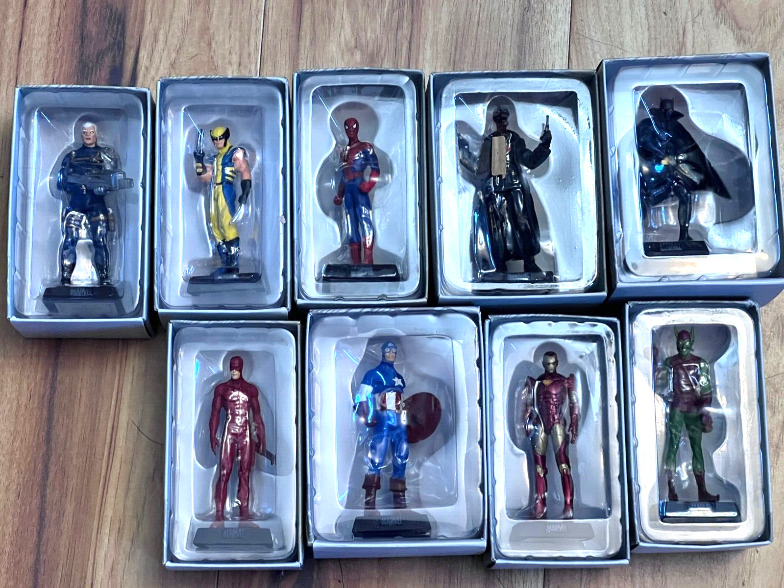 Set Of 9 Eaglemoss Classic Marvel Figurine Collection Spiderman Iron Man