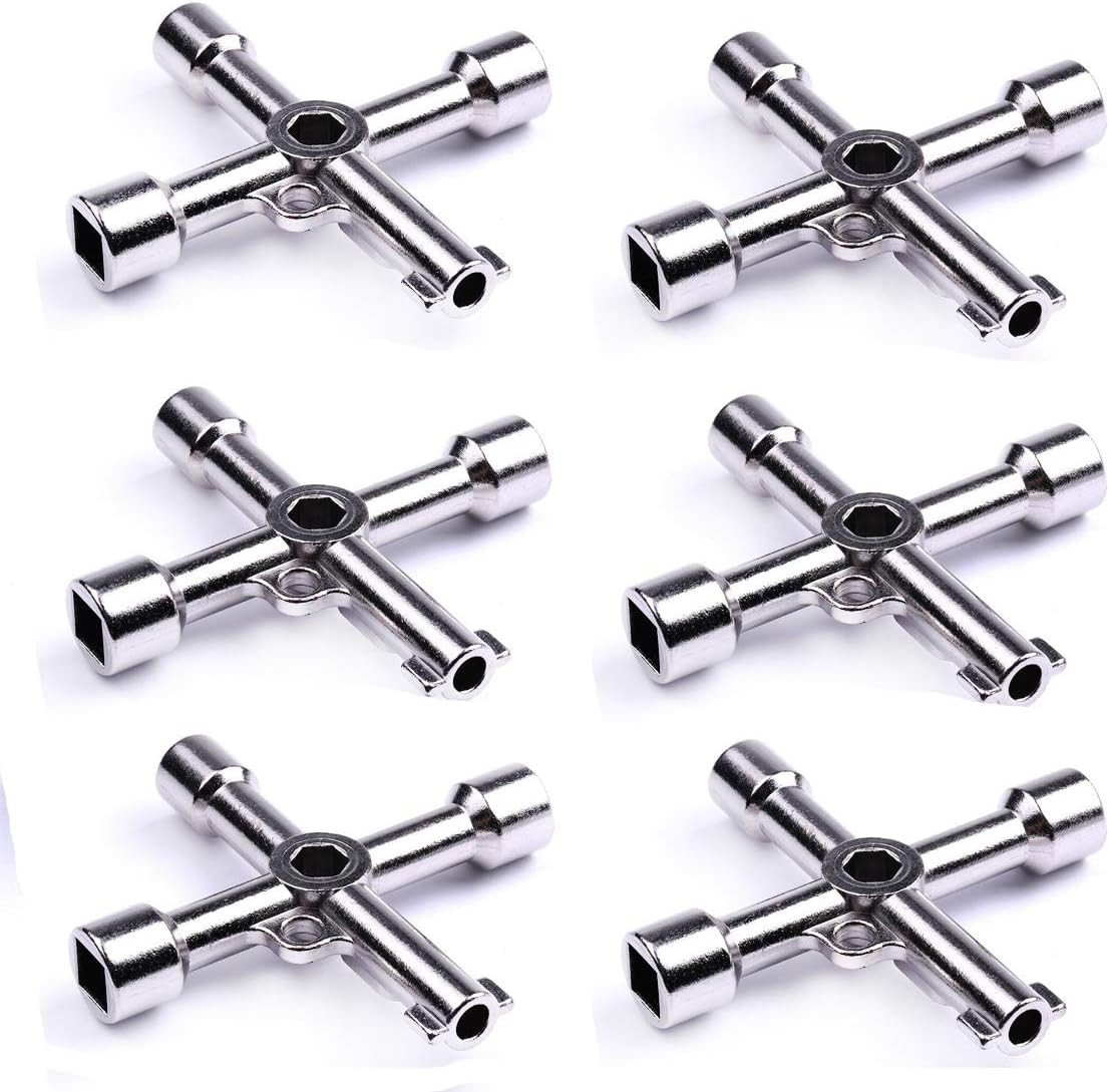 4 in 1 Alloy Triangle/Square 4 Way Service Utility Cross Triangle/Square Keys