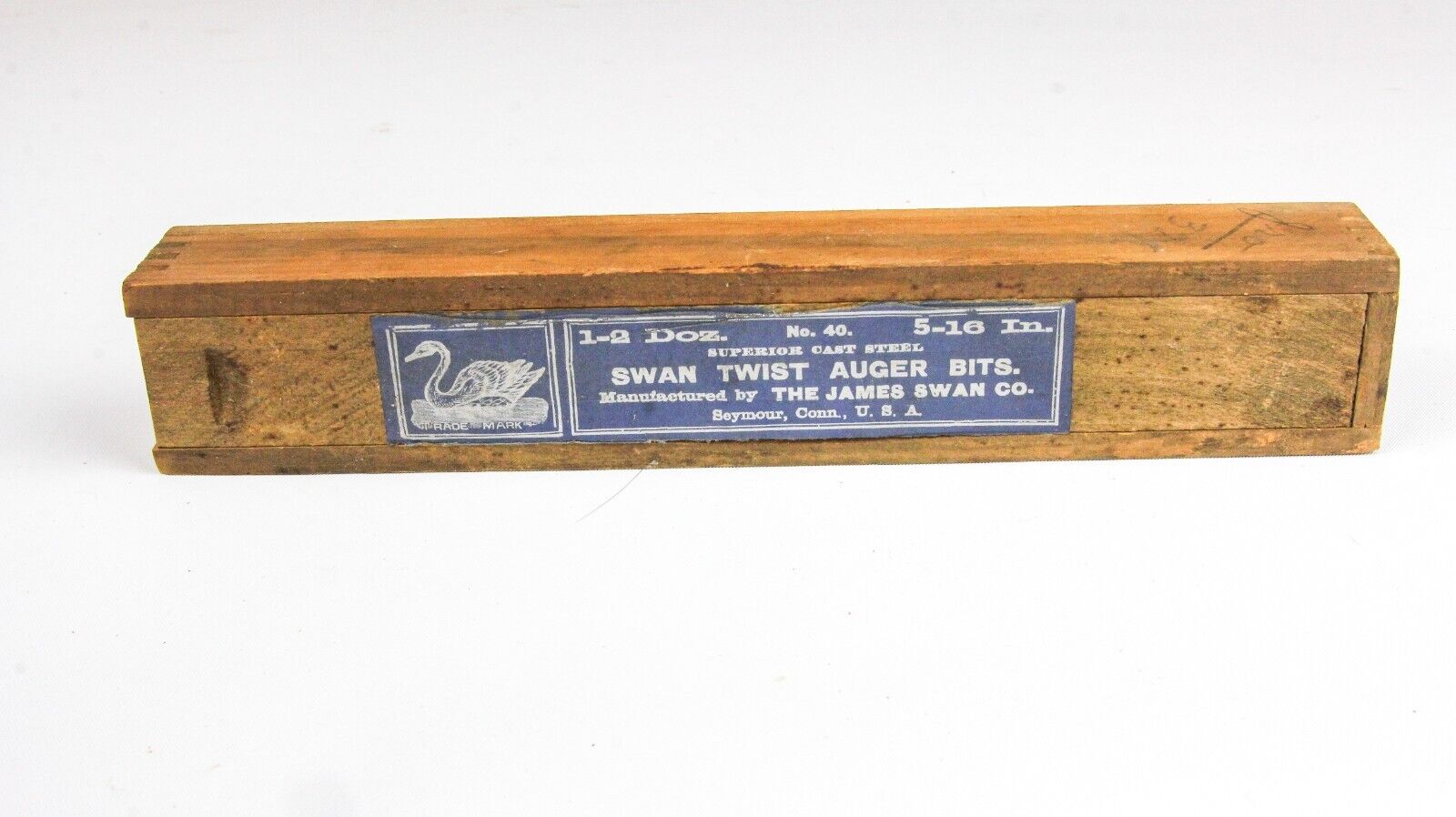 James Swan Auger Bits No. 40 5/16”- Empty vintage collectible box - hard to find