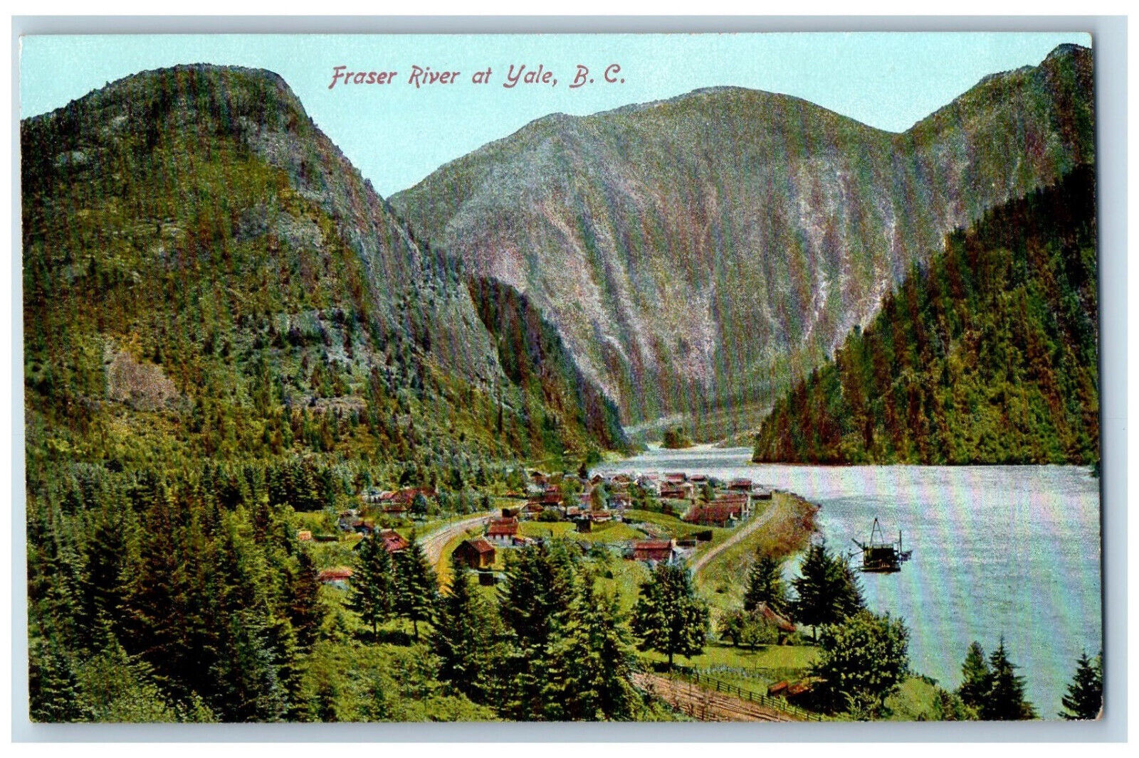 British Columbia Canada Postcard Fraser River at Yale c1910 Antique Unposted