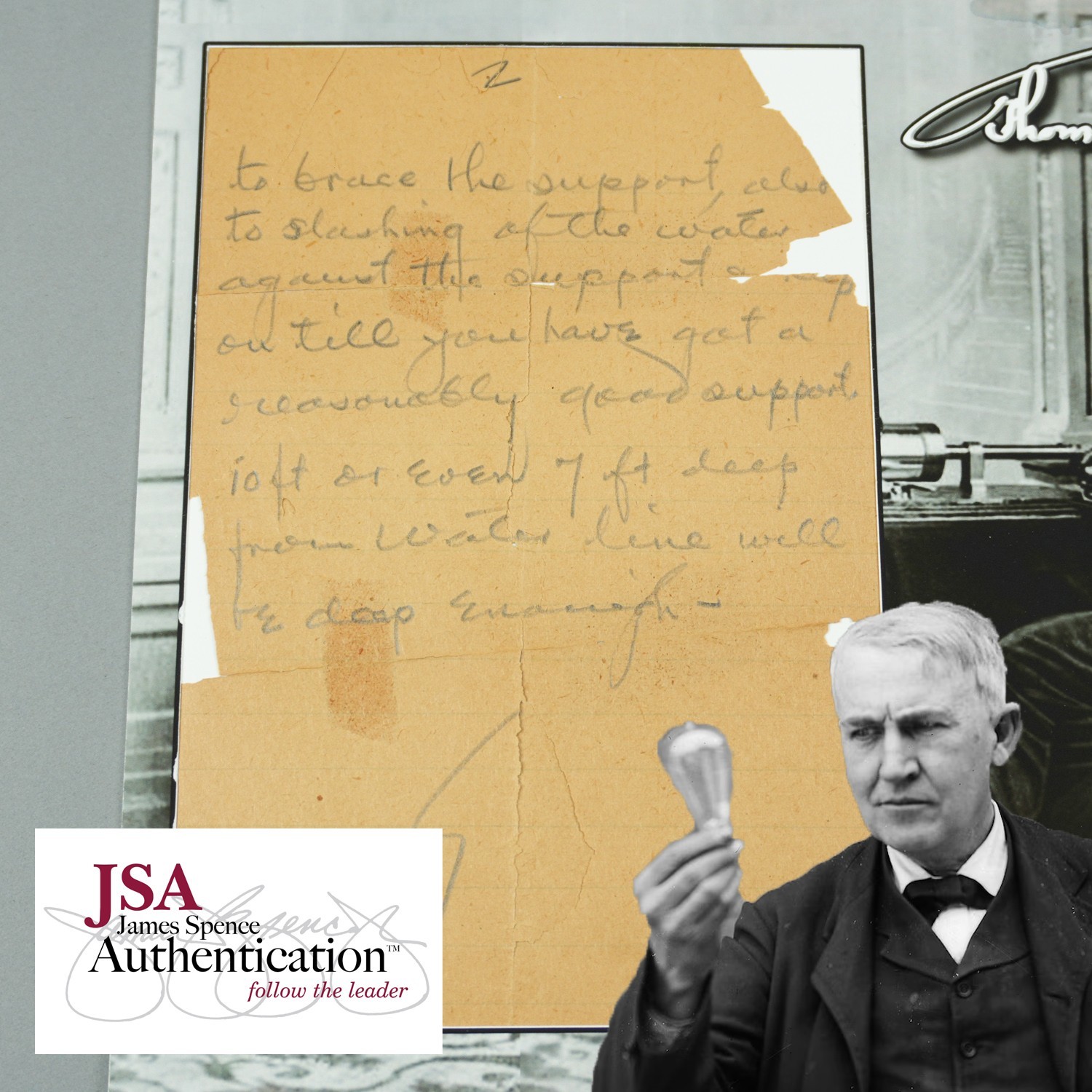 Thomas Edison *JSA AUTHENTICATED* Autograph Handwritten Note Signed Engineering