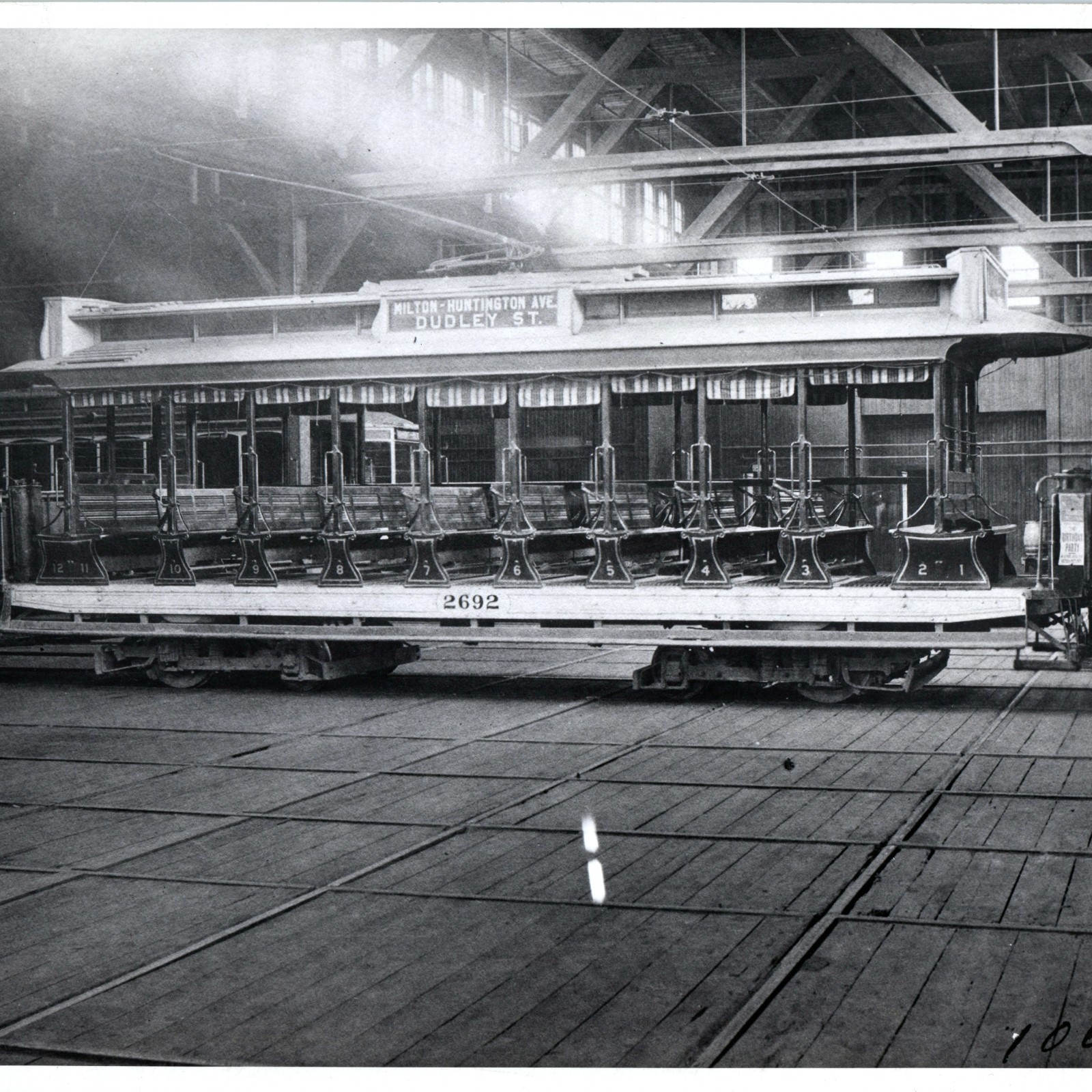 Vtg Boston MA Streetcar Photo Milton Huntington Ave Dudley St Trolley 2692