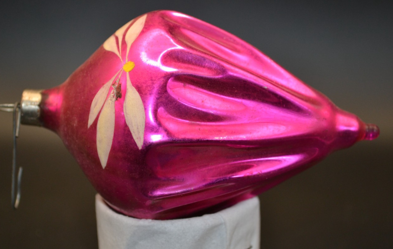 Vintage Heim Teardrop Glass Christmas Ornament Pink 4 1/4” Vintage Heim Teardrop Glass Christmas Ornament Pink 4 1/4”