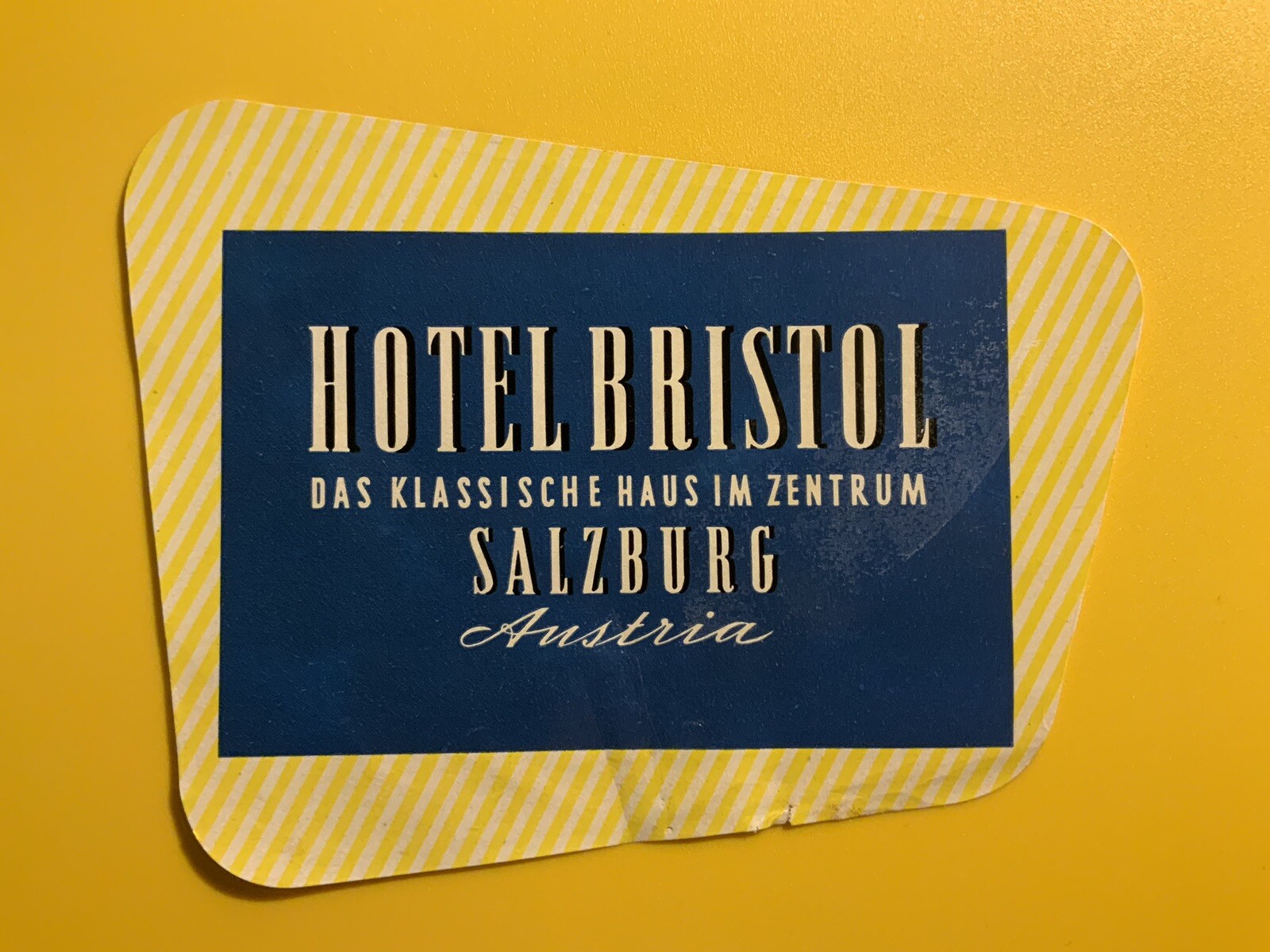 Hotel Bristol Salzburg Austria Vintage Luggage Label