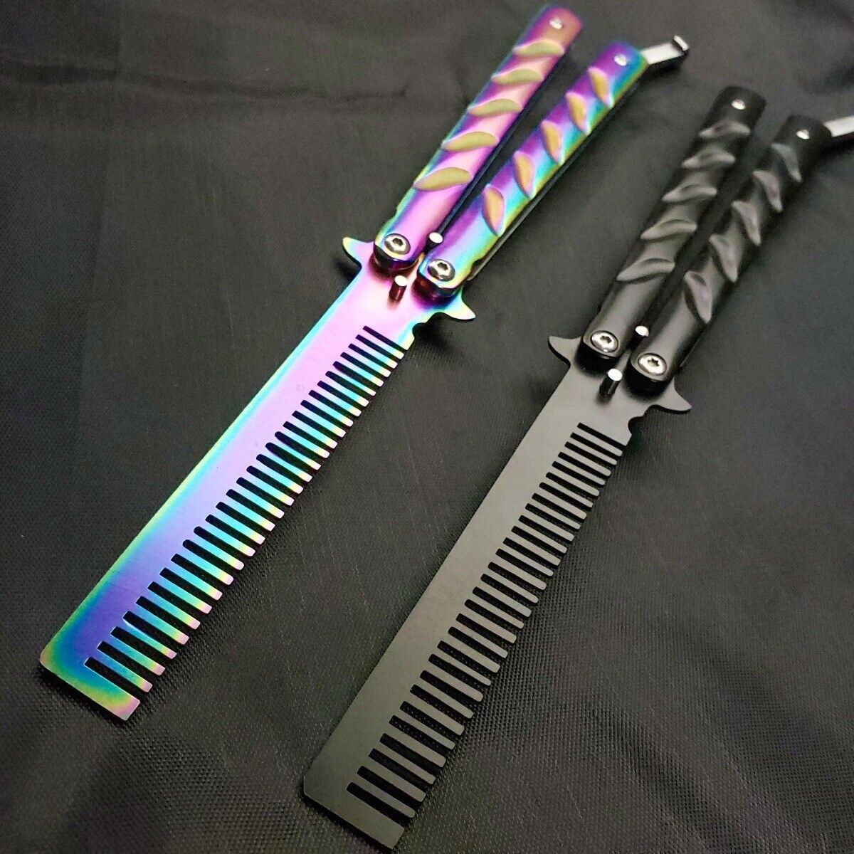High Quality Practice BALISONG BUTTERFLY Trainer Folding Comb Brush Knife BLADE
