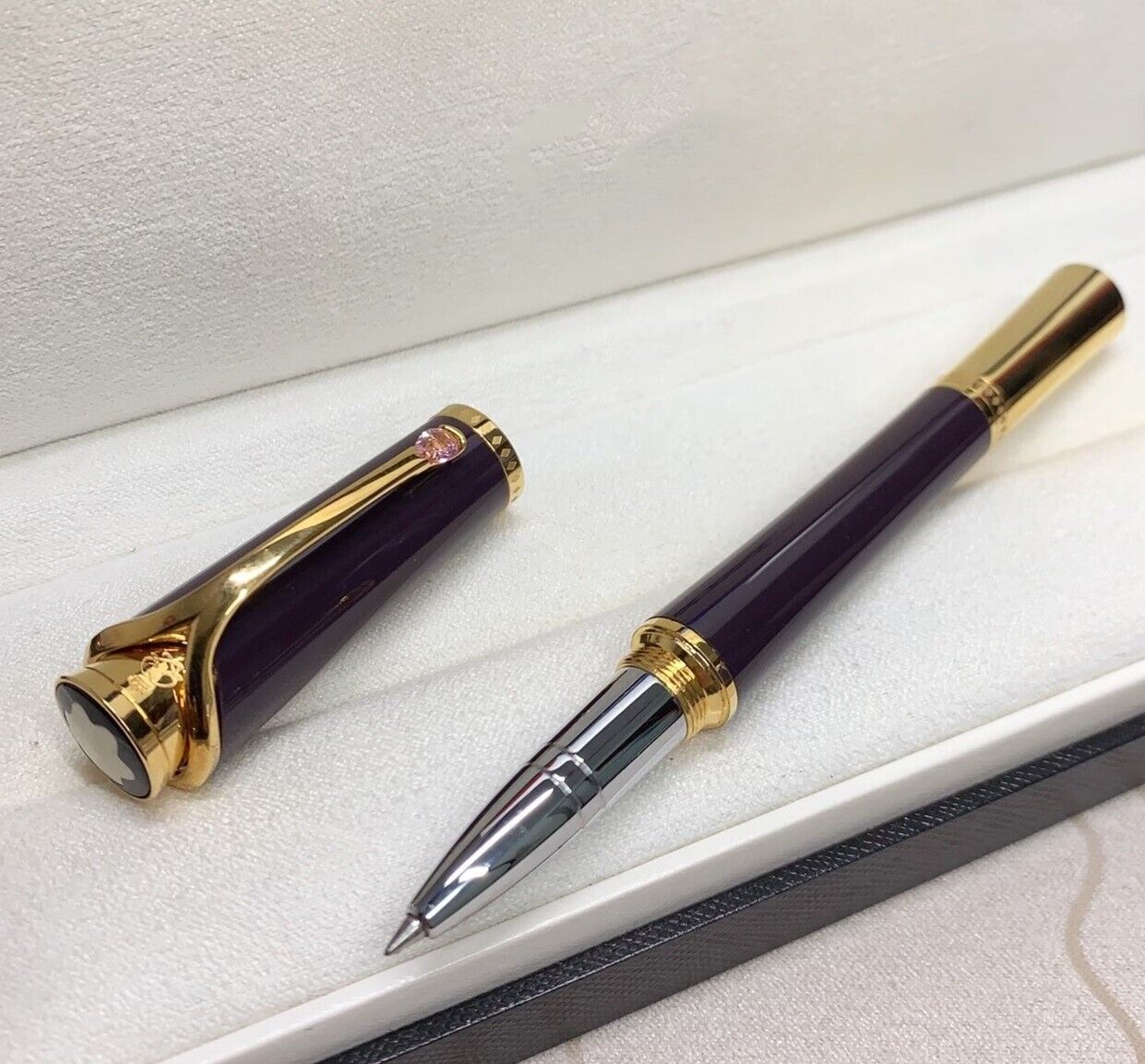 Deluxe Princess Monaco Series Purple Color - Gold Clip Rollerball Pen No Box