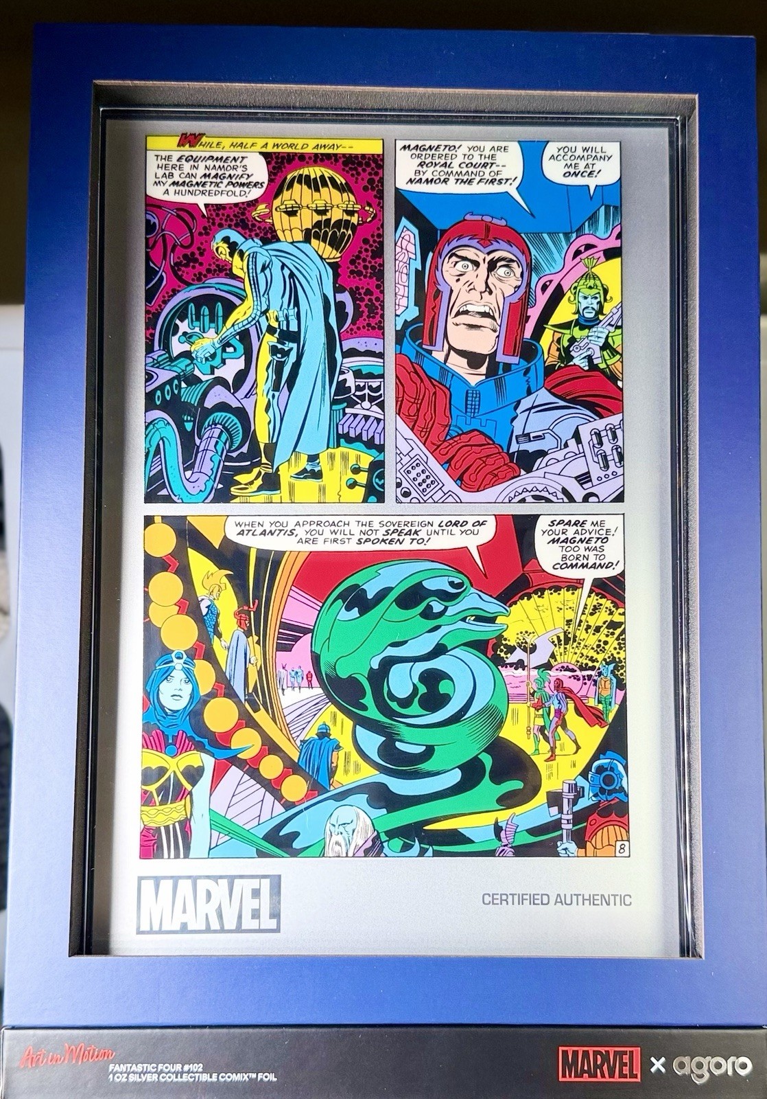 Agoro Marvel Framed 1oz foil Magneto & Namor Limited Edition Numbered 0023/1000