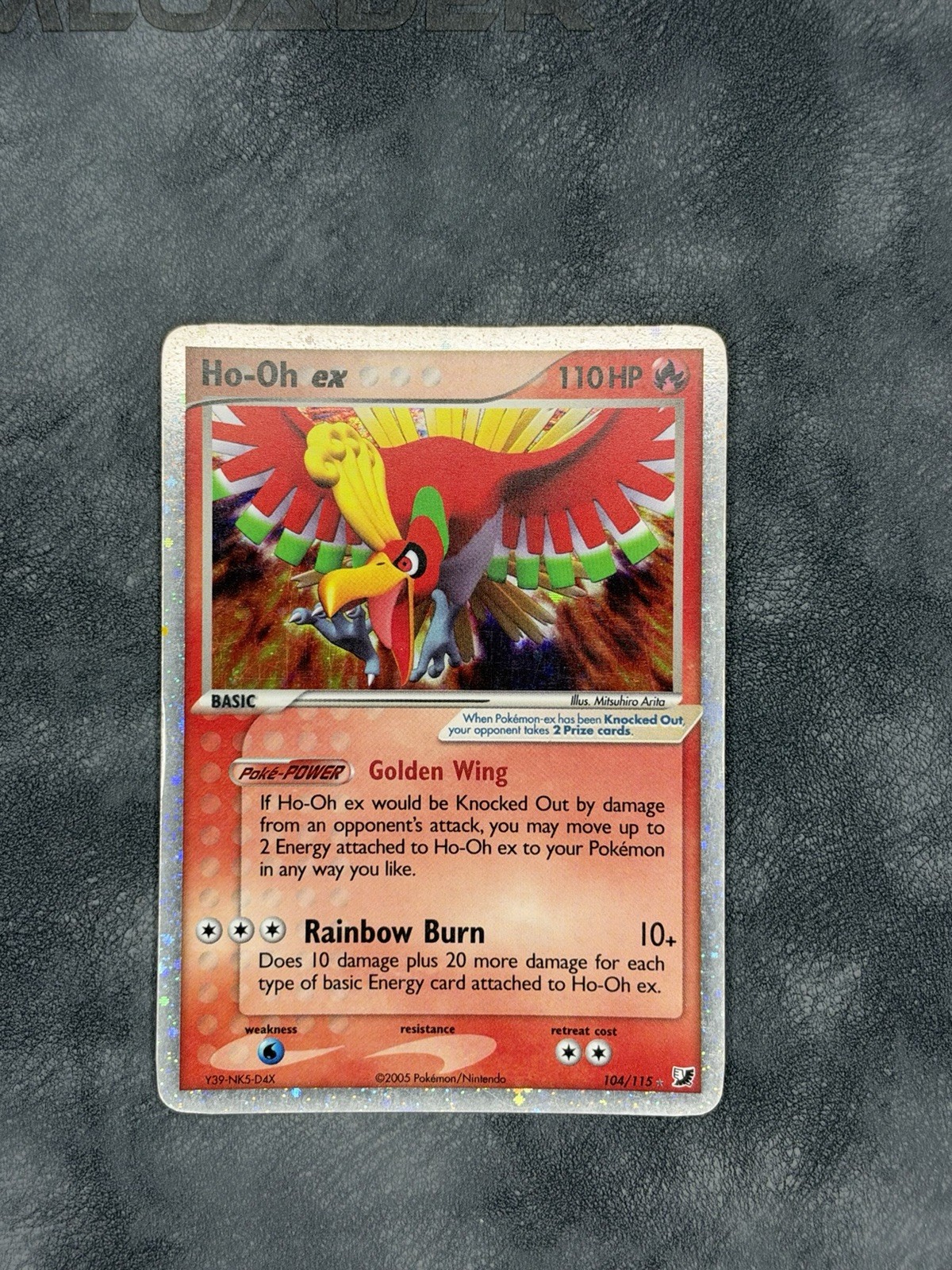 Ho-Oh ex 104/115 110 HP Holo EX Unseen Forces English 2005 Vintage