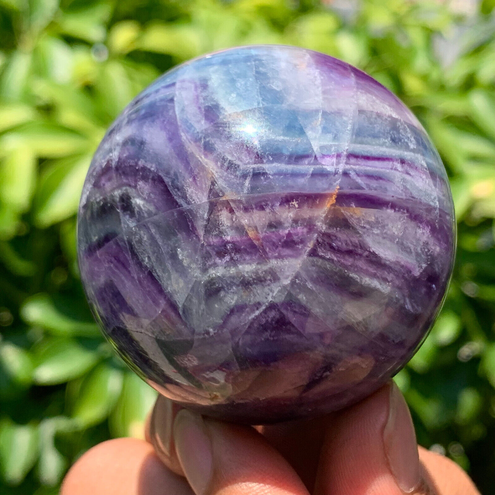 281G Natural beautiful colorful fluorite quartz crystal ballsphere healing