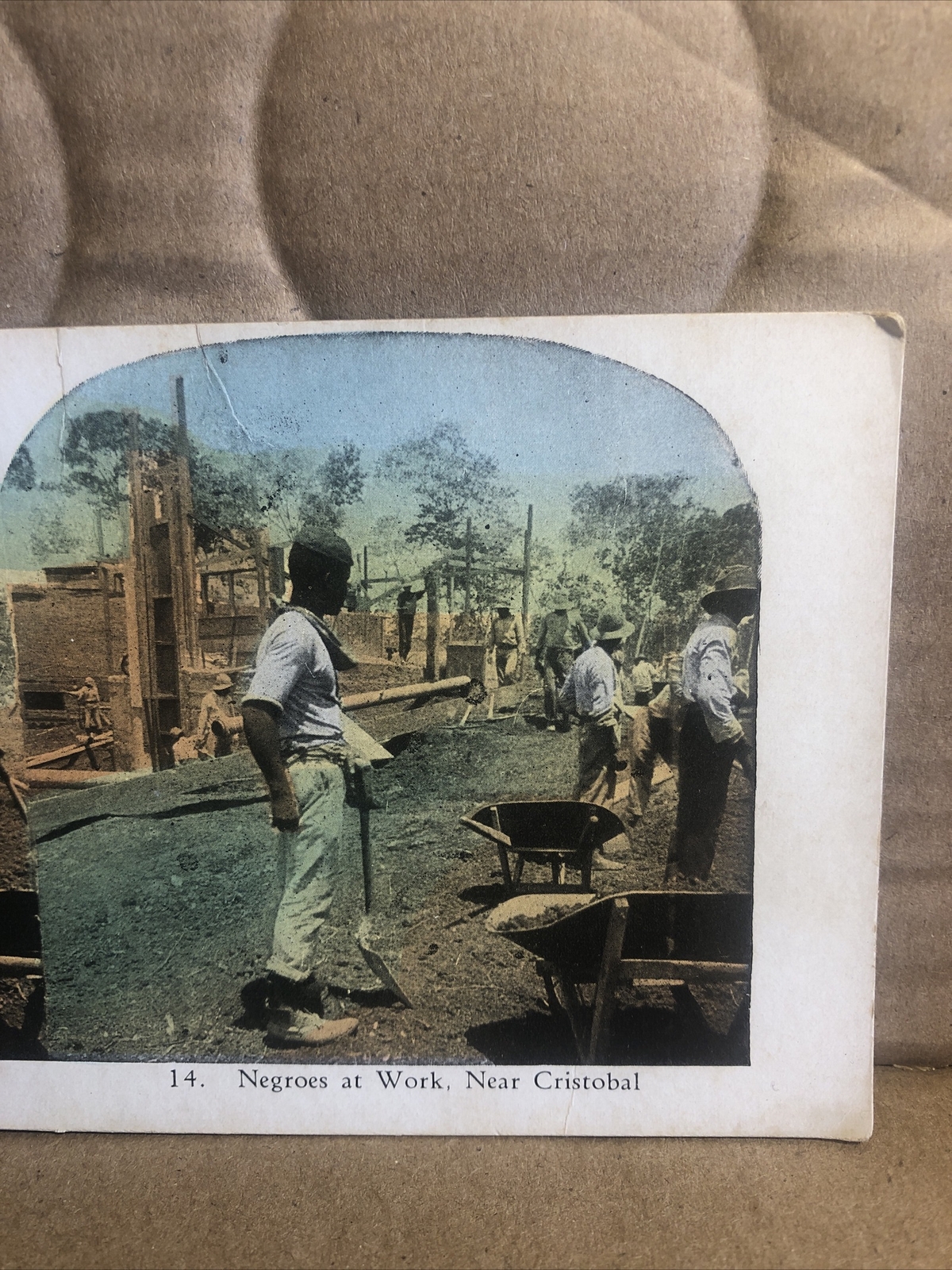 Vintage Negroes at Work near Cristobal Stereoview Photo