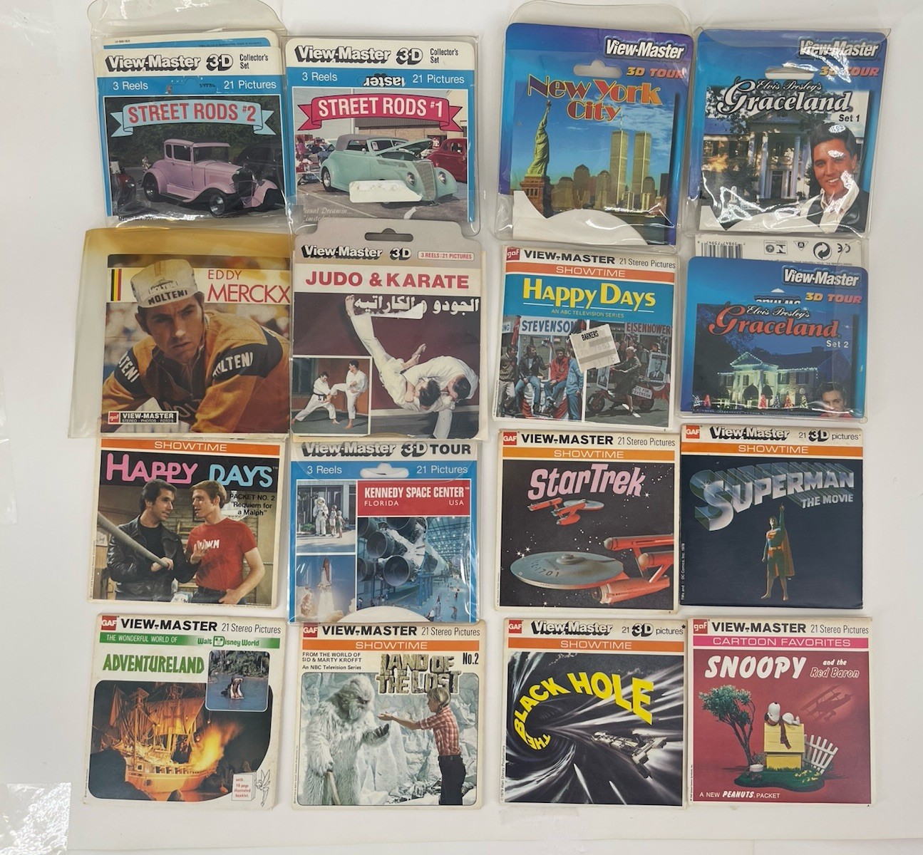 Vintage View-Master 3-Reel Lot 16 Sets Star Trek Superman Black Hole Happy D #72